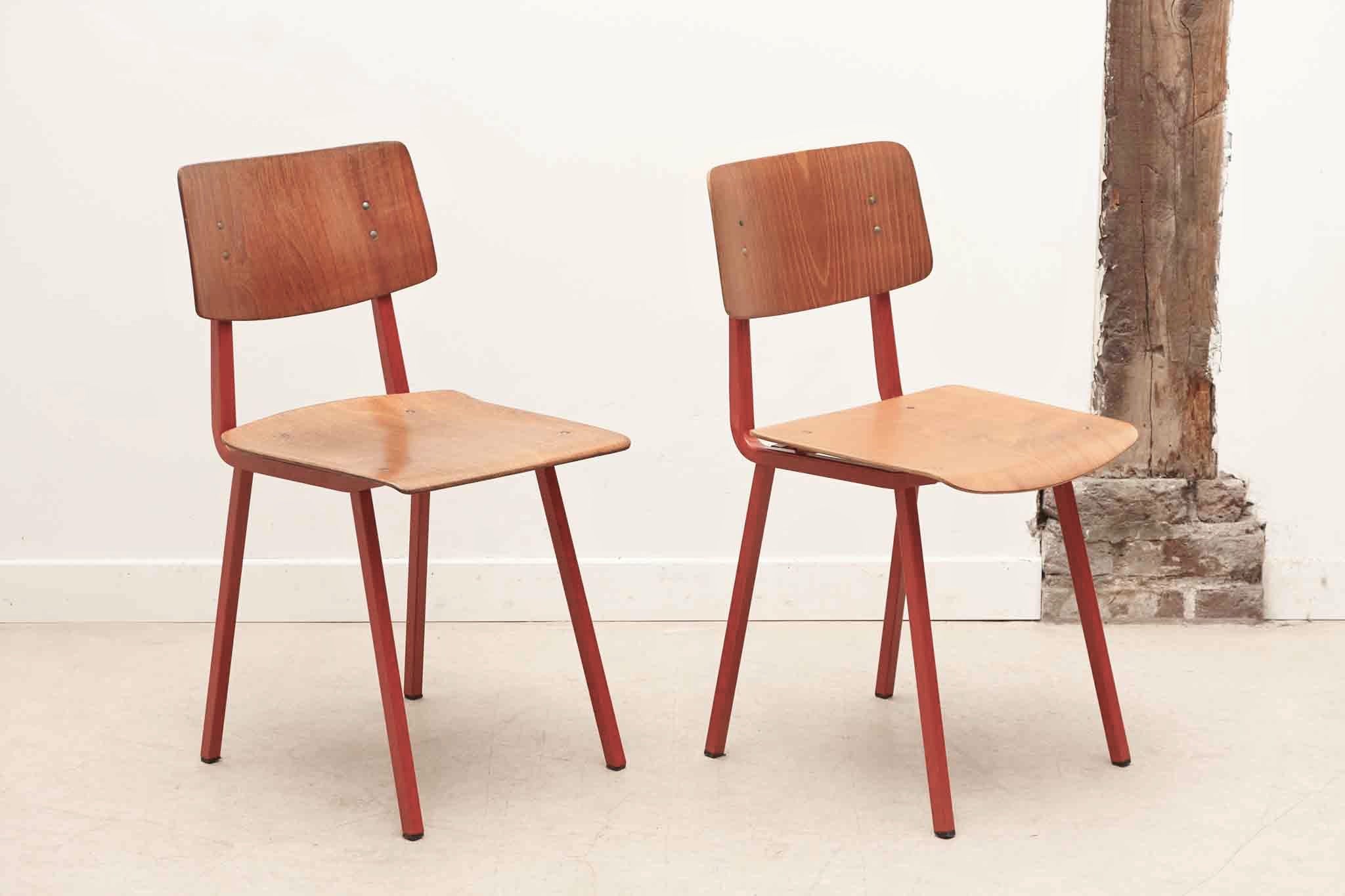 Chaise Marko Kwartet chêne et rouge