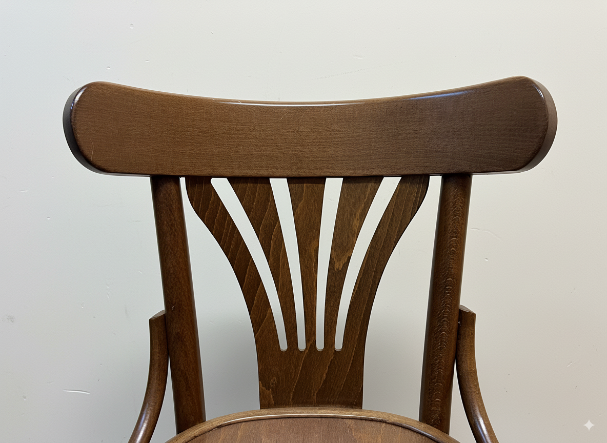 Chaise bistrot à palmette style Baumann chêne Cartel de Belleville
