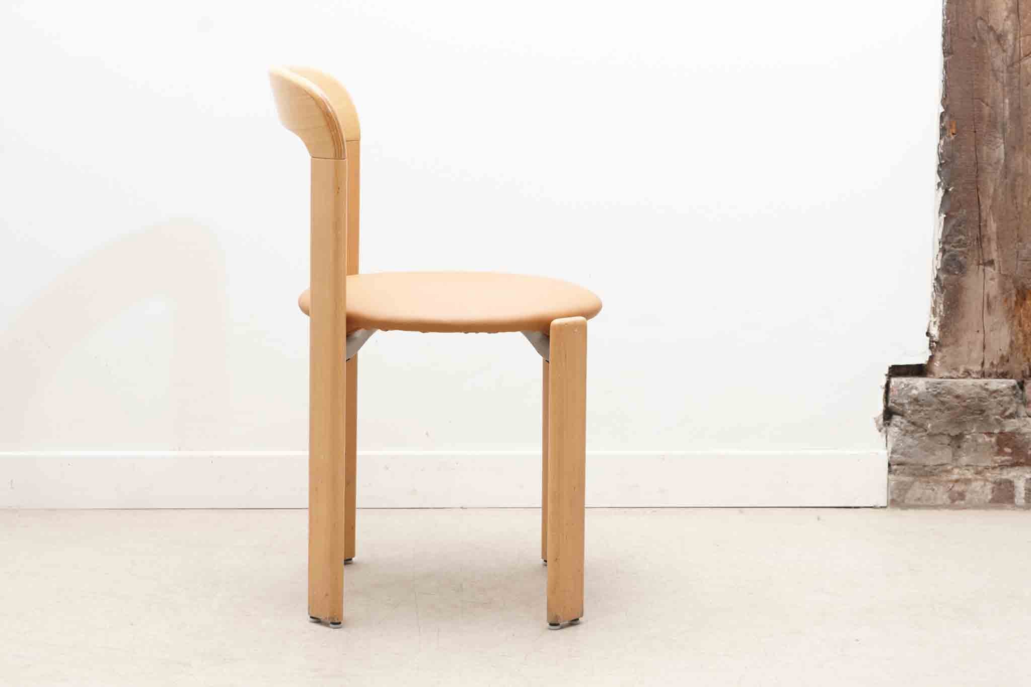 Chaise Bruno Rey par Kusch+co hêtre tapissée Cartel de Belleville