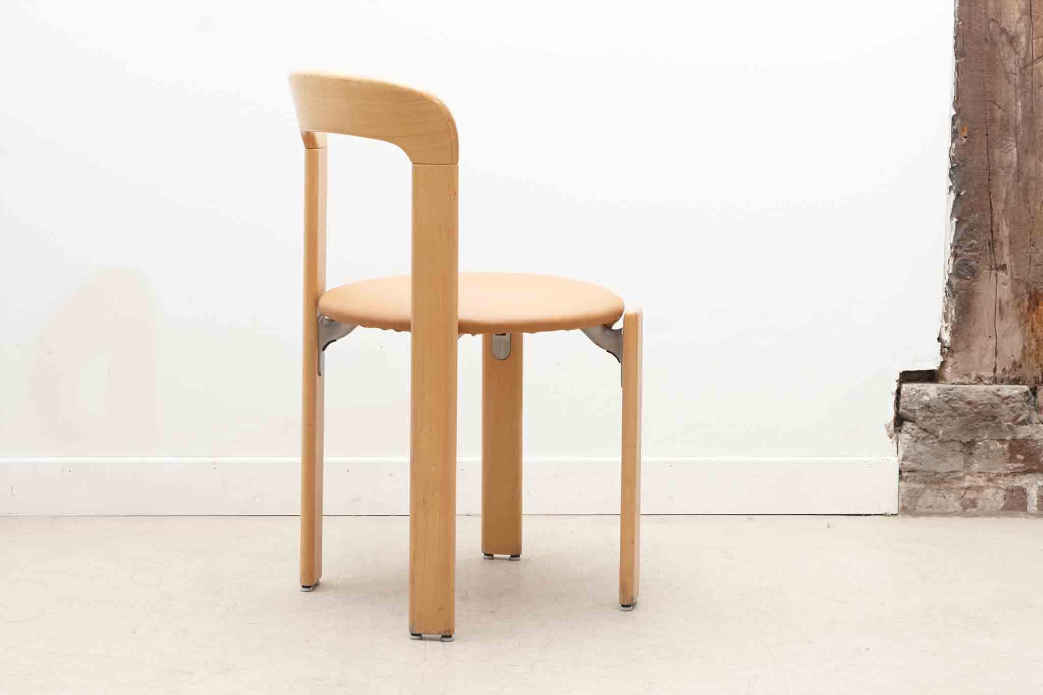 Chaise Bruno Rey par Kusch+co hêtre tapissée Cartel de Belleville