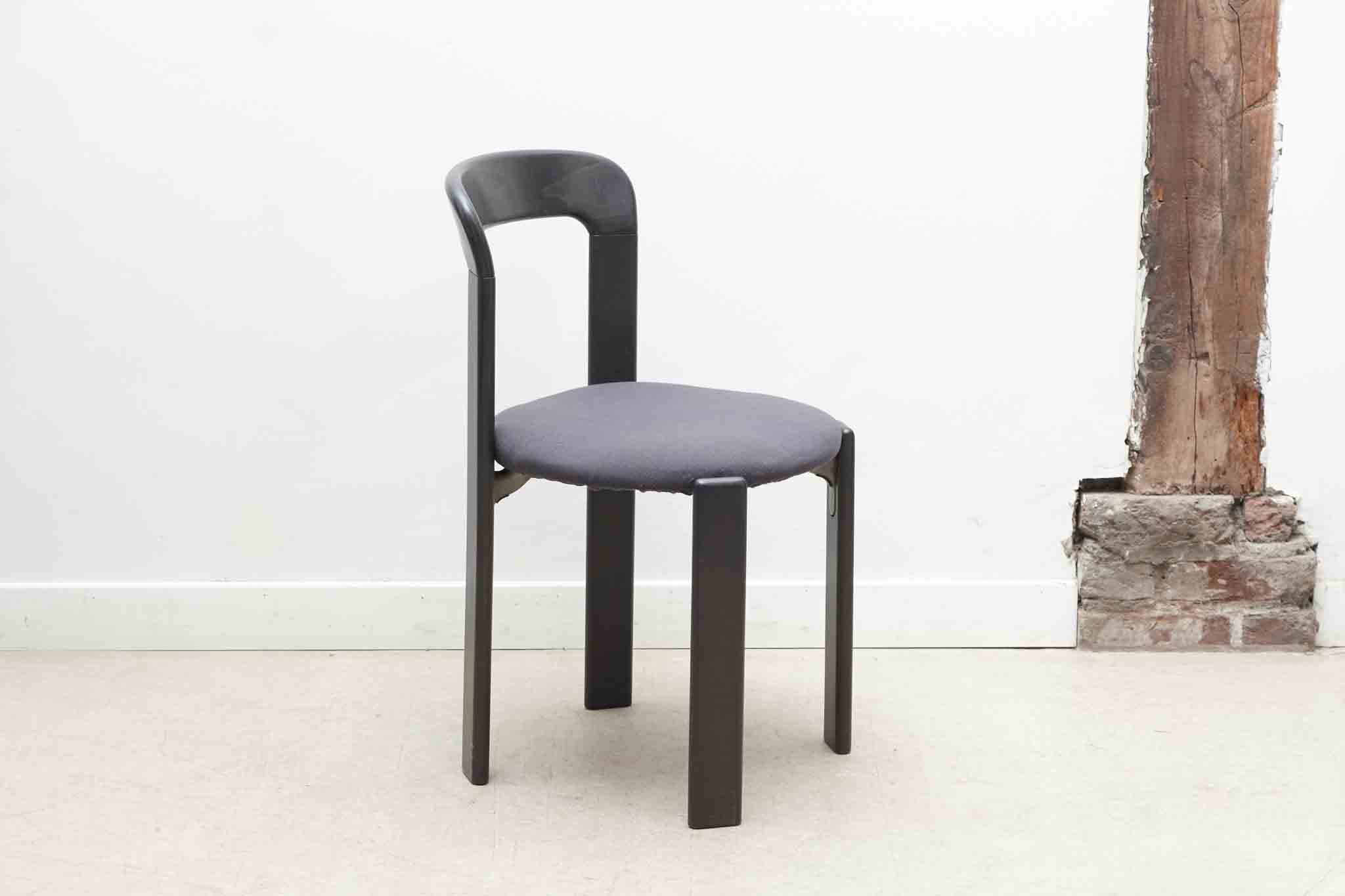 Chaise Bruno Rey par Kusch+co anthracite - assise tapissée Cartel de Belleville