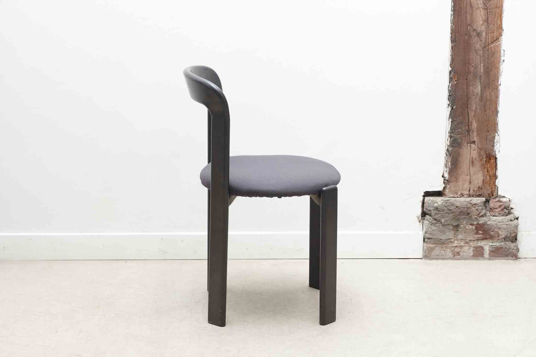 Chaise Bruno Rey par Kusch+co anthracite - assise tapissée Cartel de Belleville