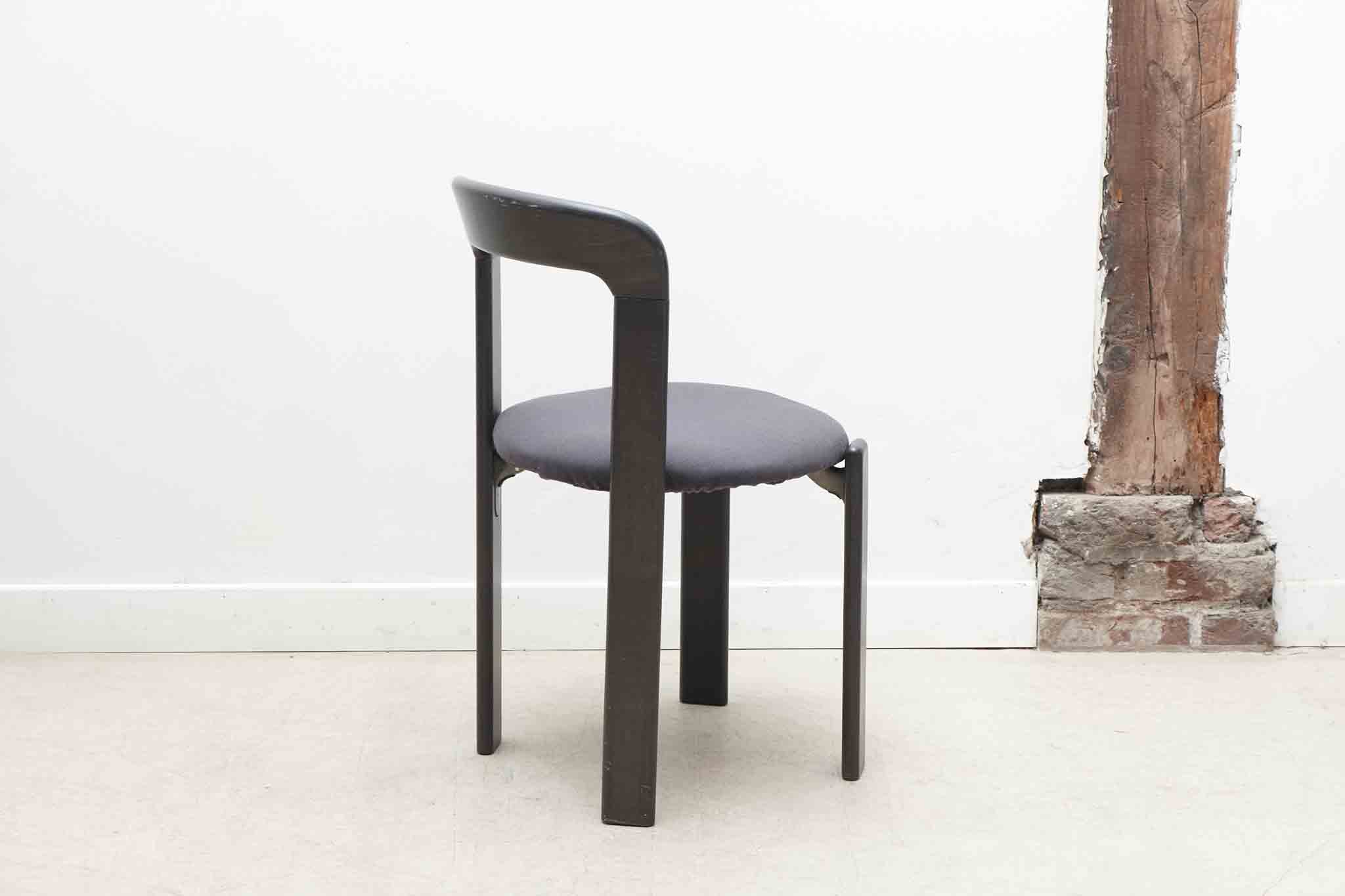 Chaise Bruno Rey par Kusch+co anthracite - assise tapissée Cartel de Belleville