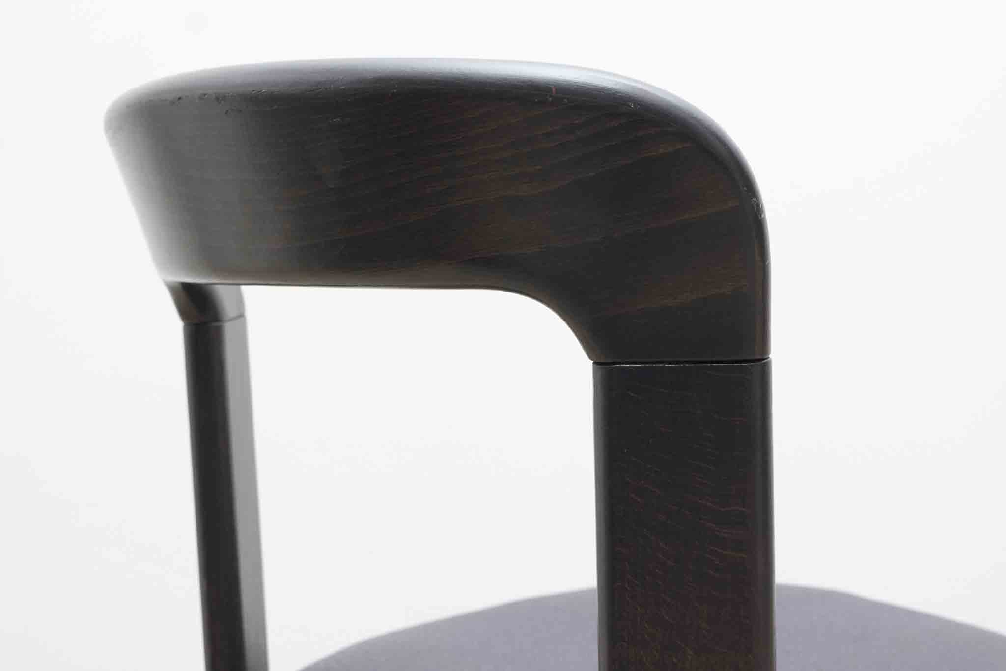 Chaise Bruno Rey par Kusch+co anthracite - assise tapissée Cartel de Belleville