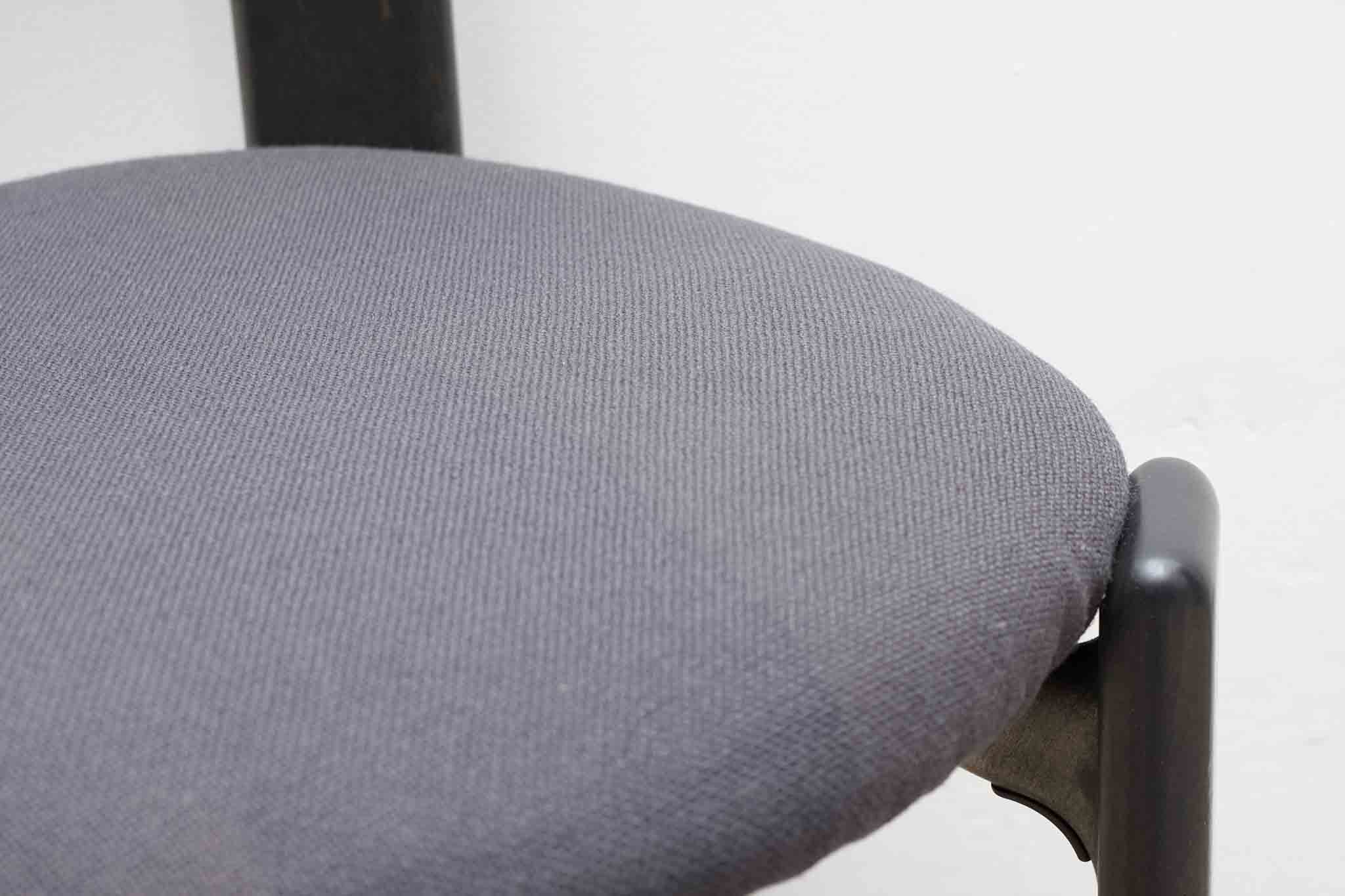 Chaise Bruno Rey par Kusch+co anthracite - assise tapissée Cartel de Belleville