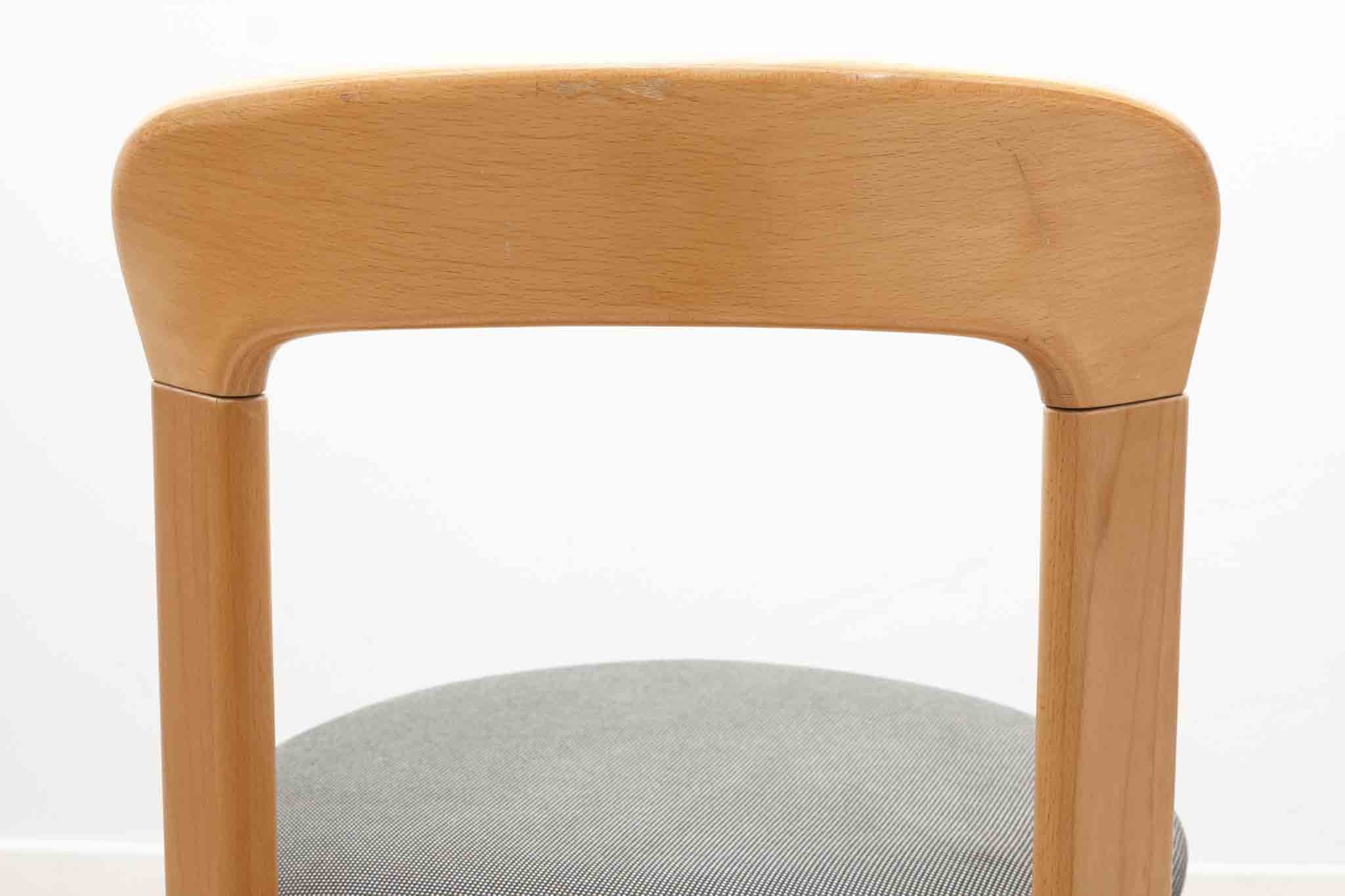 Chaise Bruno Rey par Kusch+co hêtre tapissée