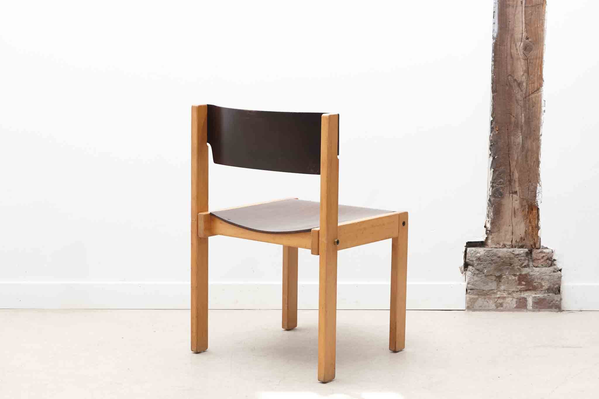 Chaise scandinave ébène / hêtre