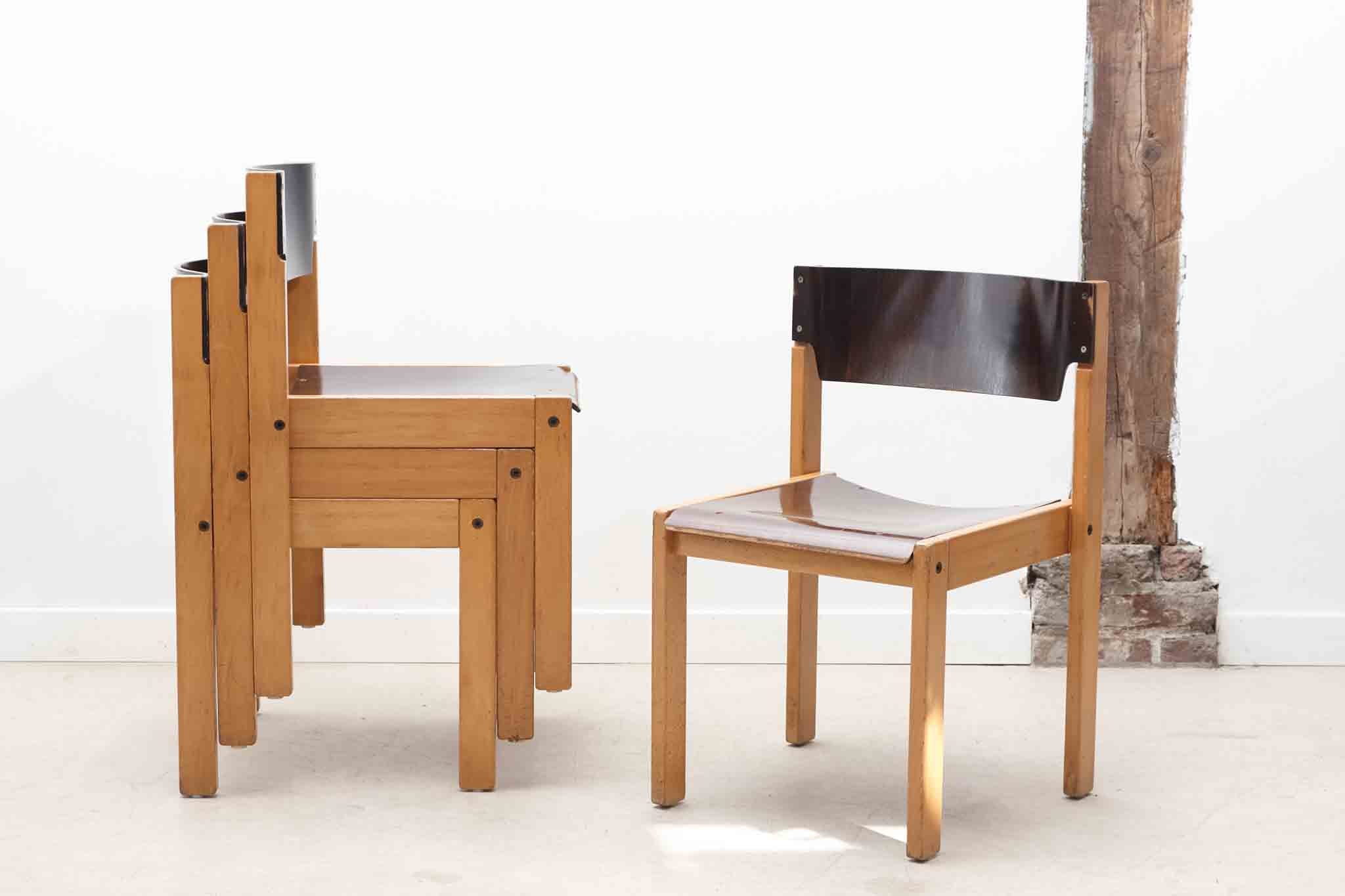 Chaise scandinave ébène / hêtre