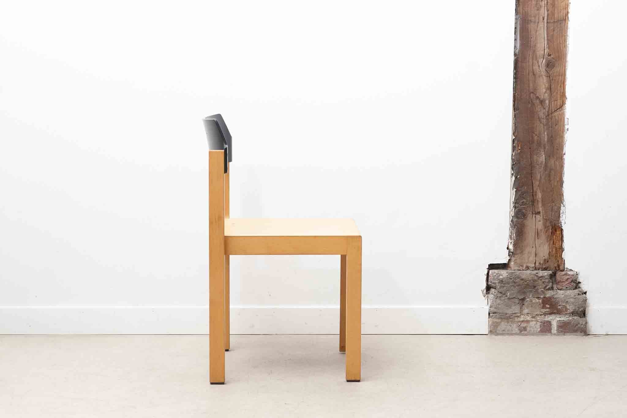 Chaise scandinave par Rainer Schell noir / hêtre