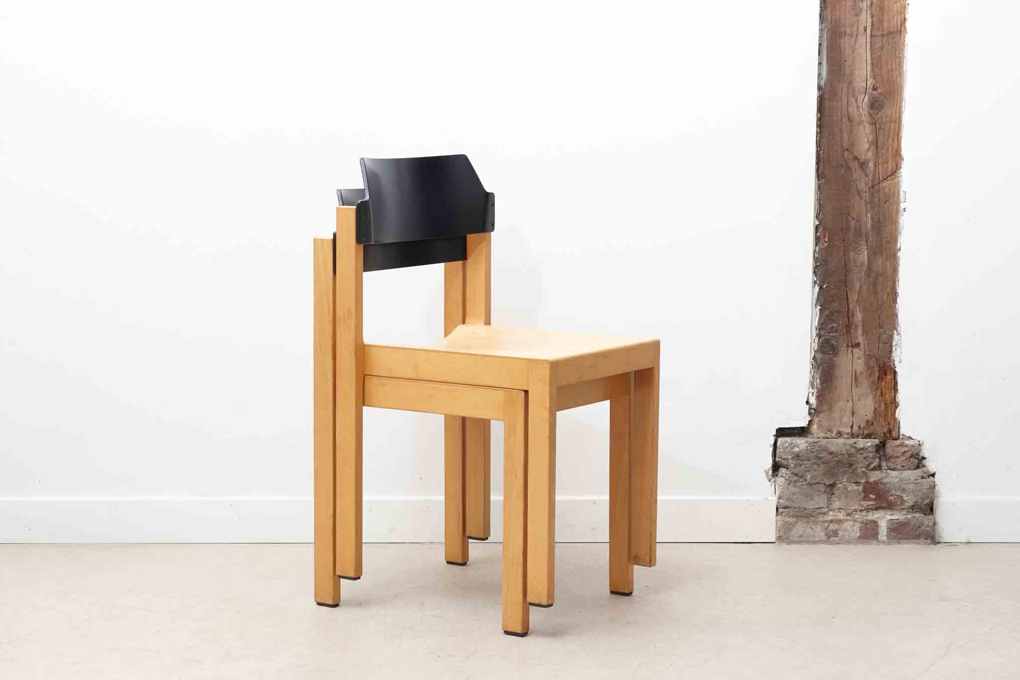 Chaise scandinave par Rainer Schell noir / hêtre