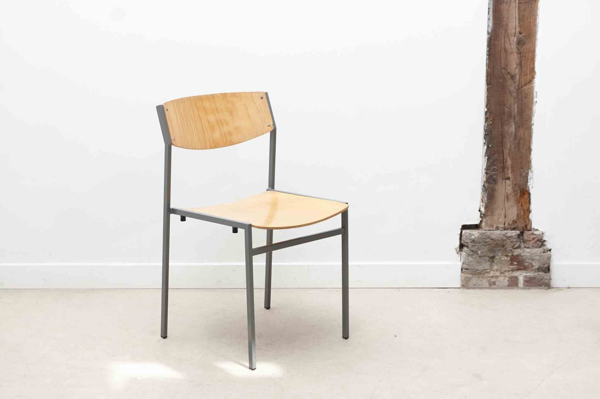 Chaise Gijs van der Sluis hêtre / gris