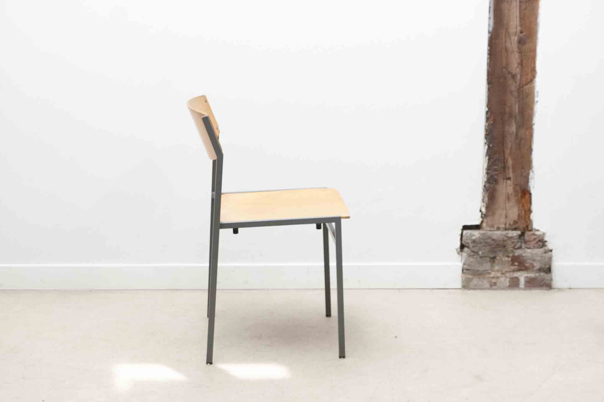 Chaise Gijs van der Sluis hêtre / gris