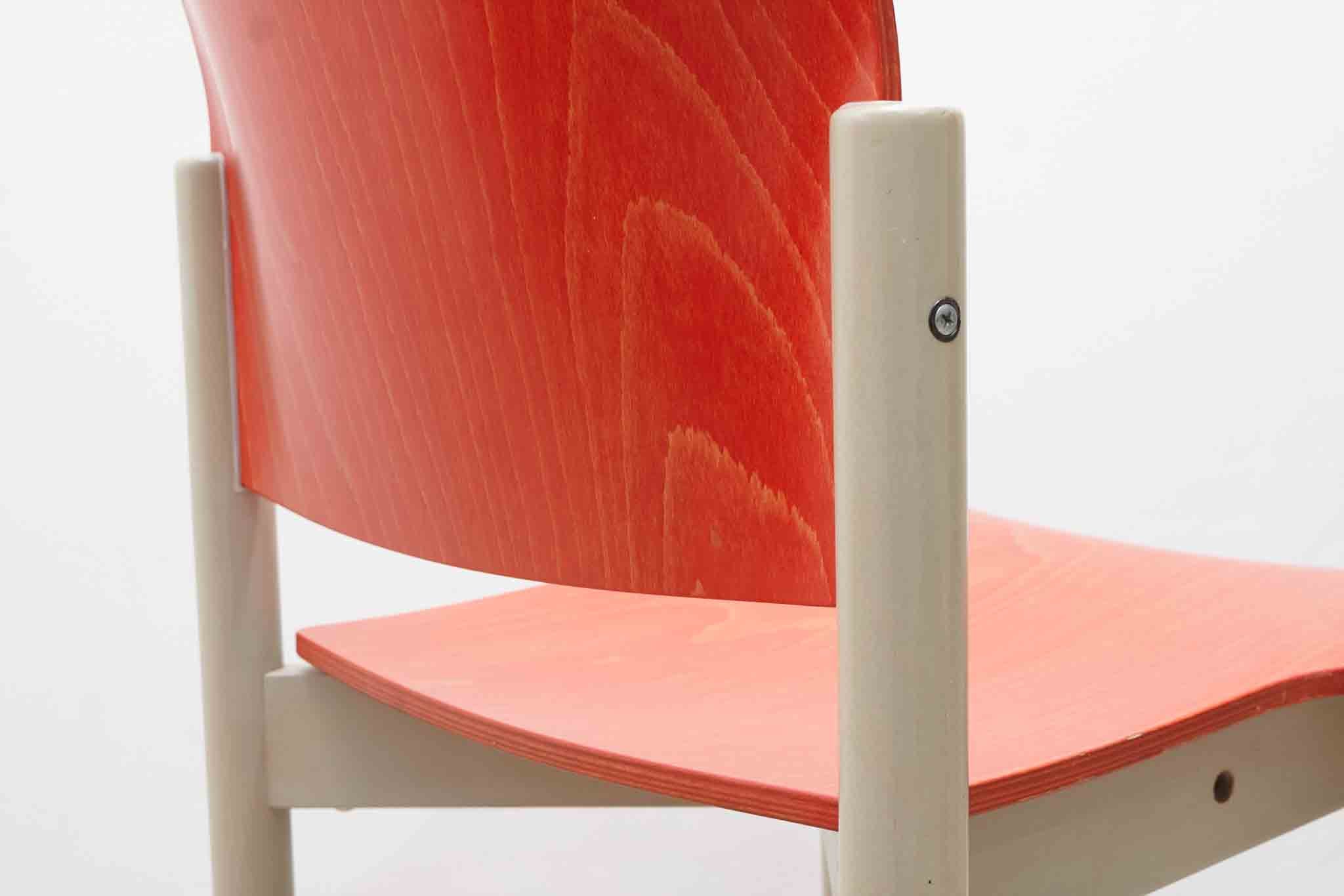 Chaise Kusch & Co modèle 5400 orange / blanc