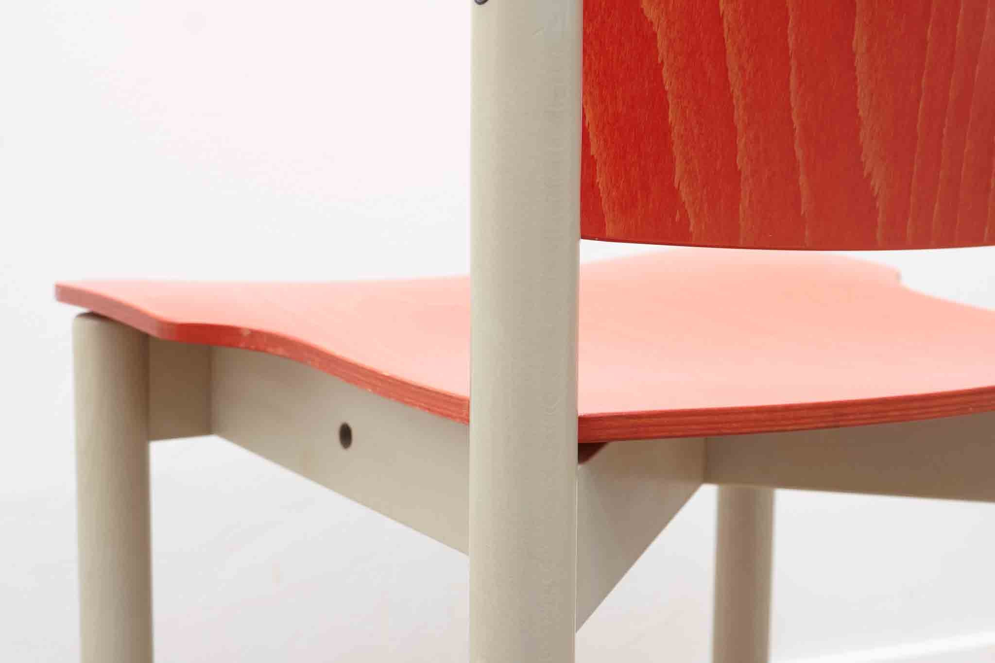 Chaise Kusch & Co modèle 5400 orange / blanc