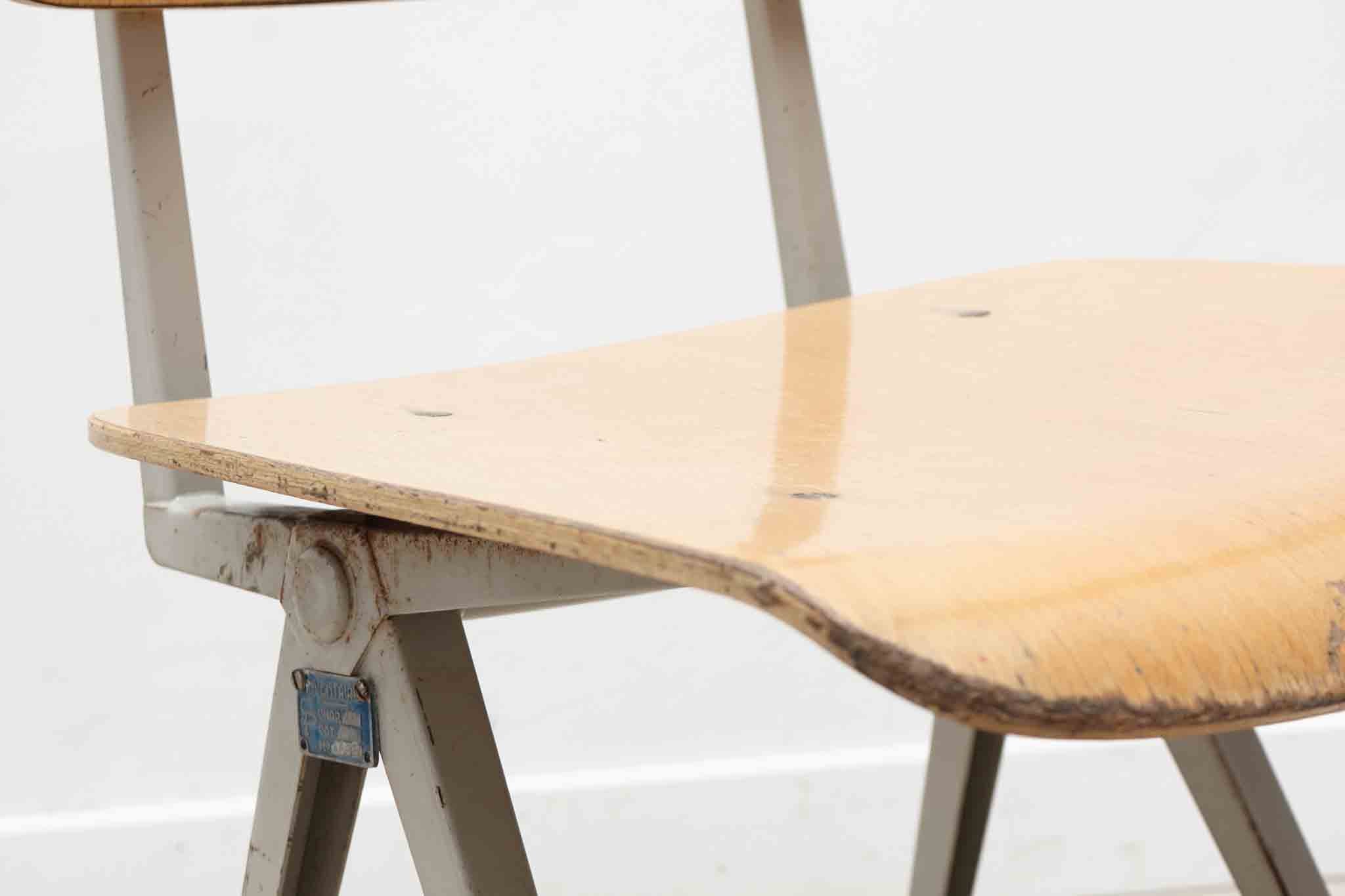 Chaise Marko S101 hêtre / gris clair