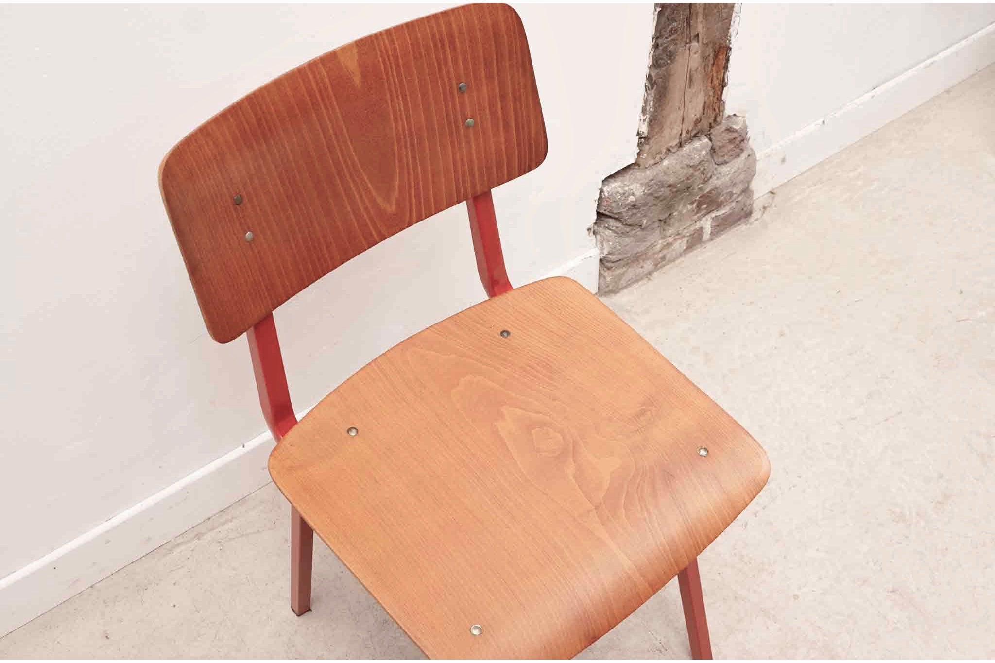 Chaise Marko Kwartet chêne et rouge Cartel de Belleville