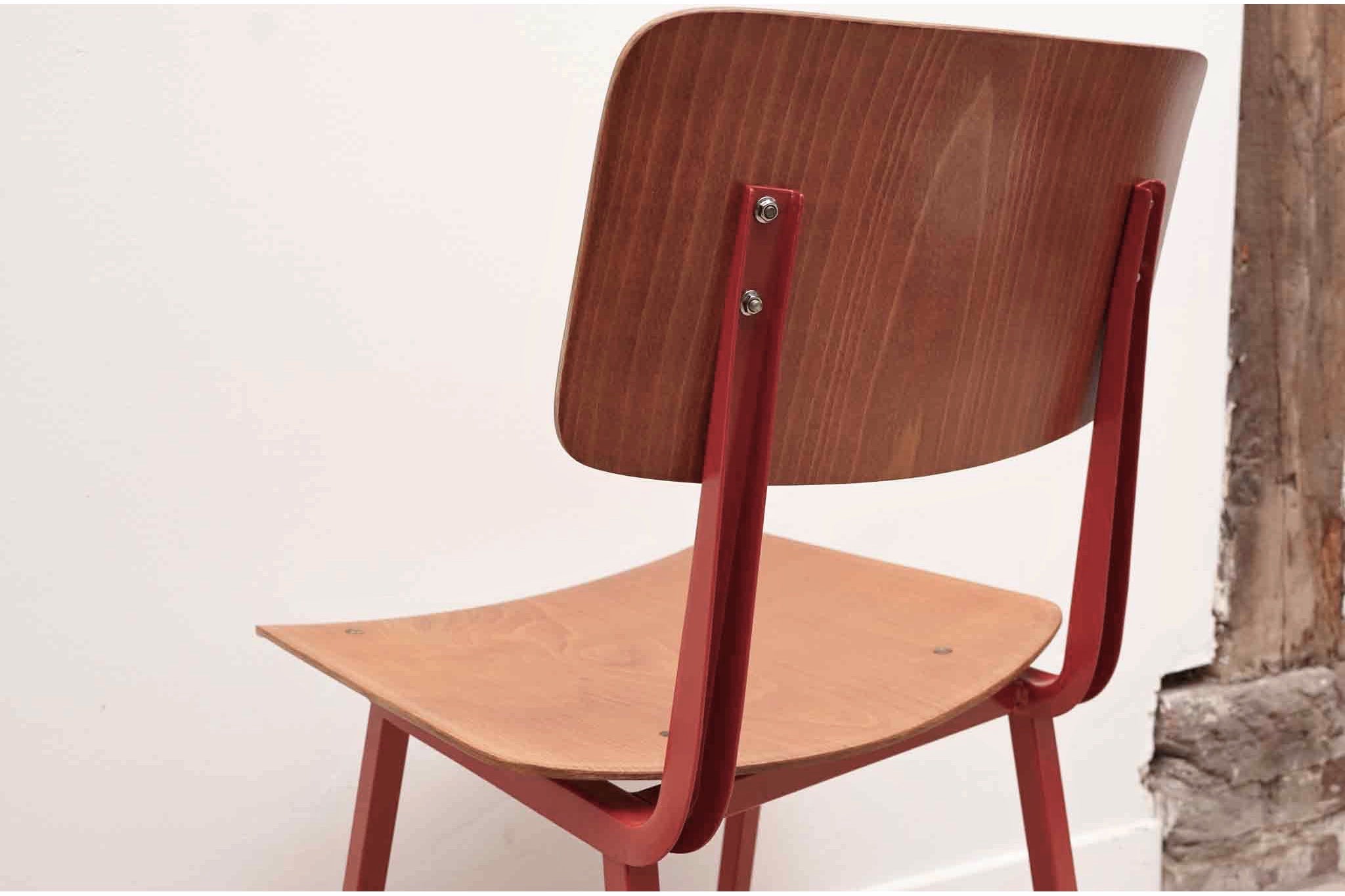 Chaise Marko Kwartet chêne et rouge Cartel de Belleville