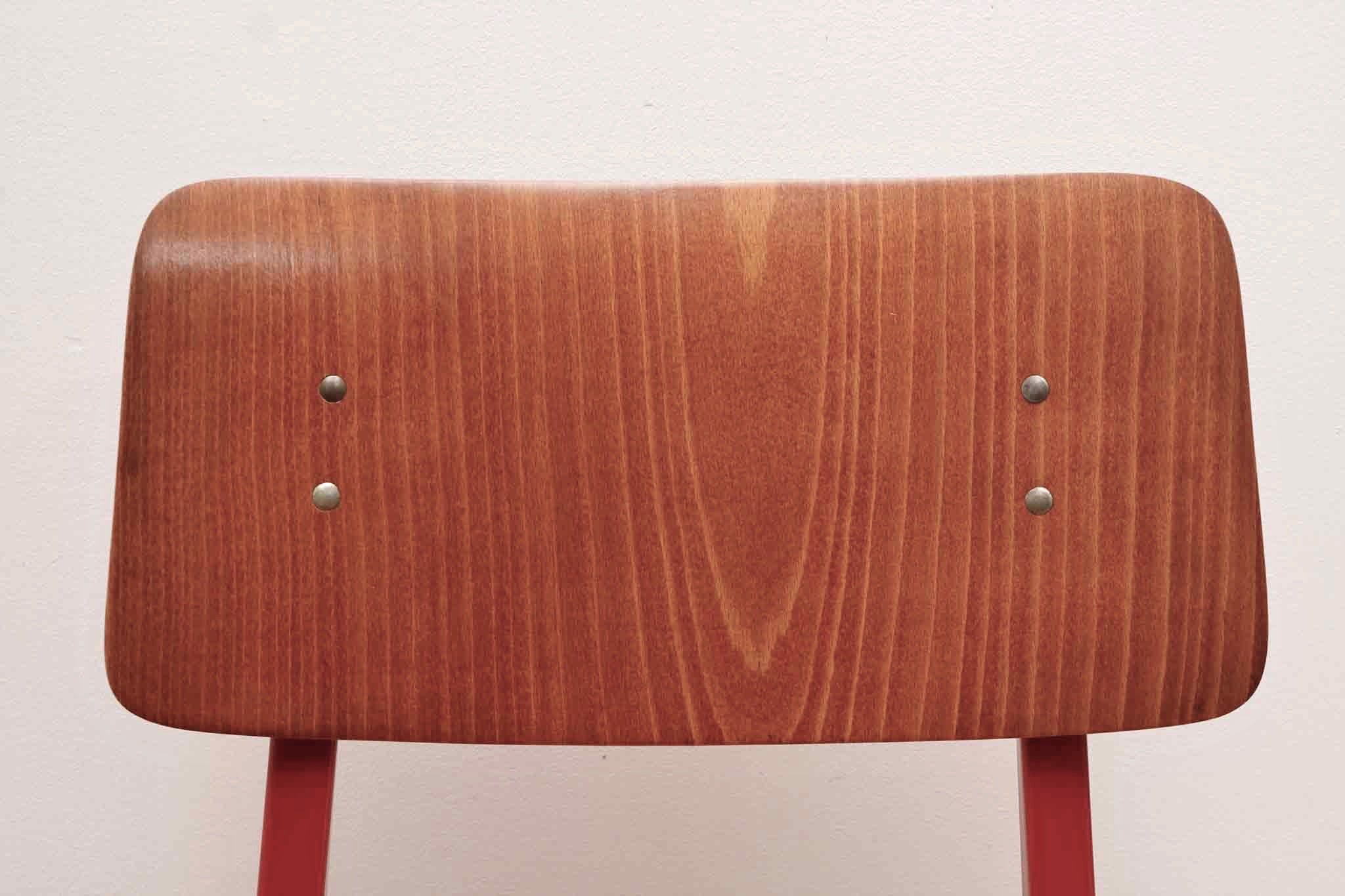 Chaise Marko Kwartet chêne et rouge