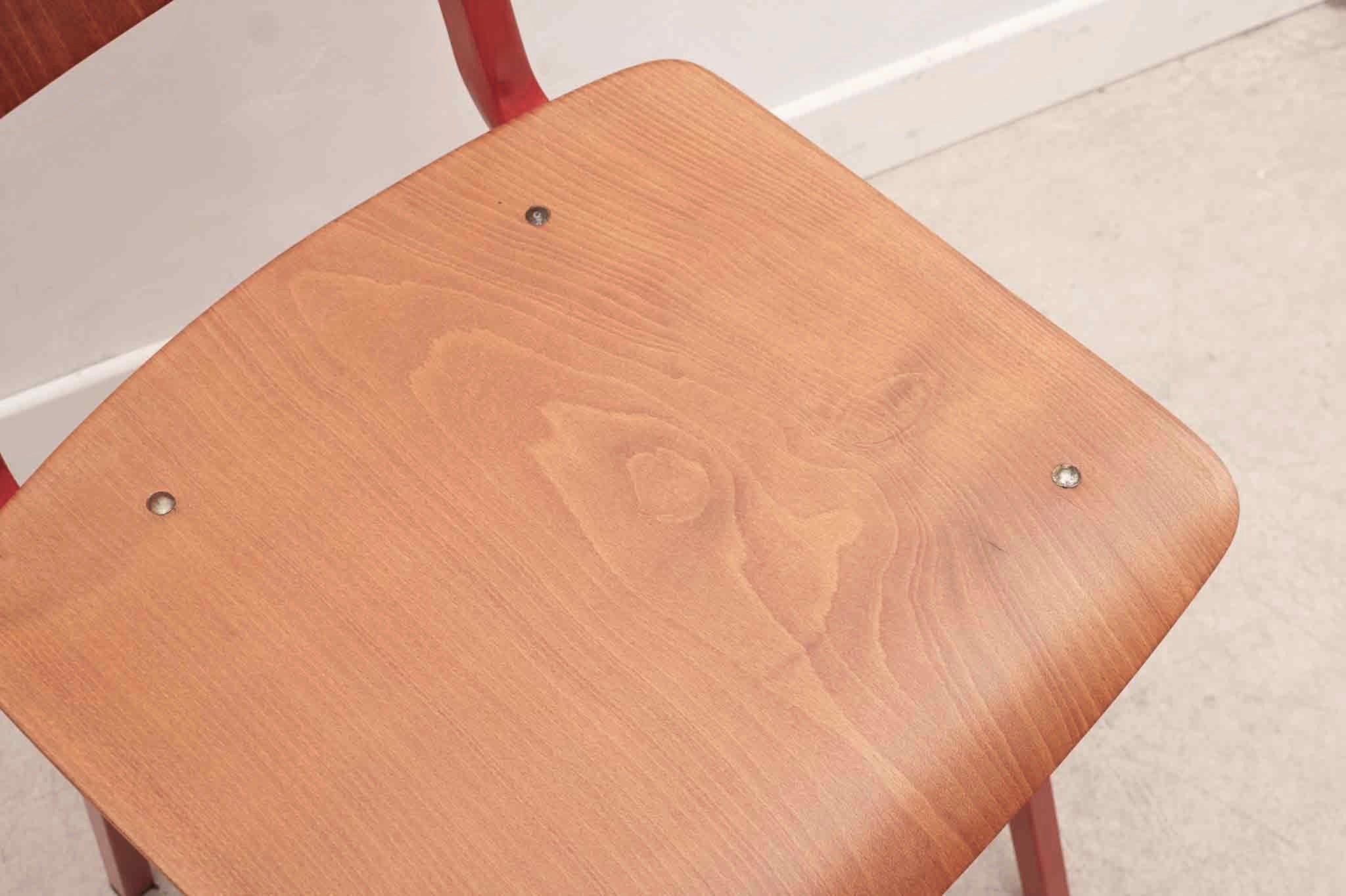 Chaise Marko Kwartet chêne et rouge Cartel de Belleville