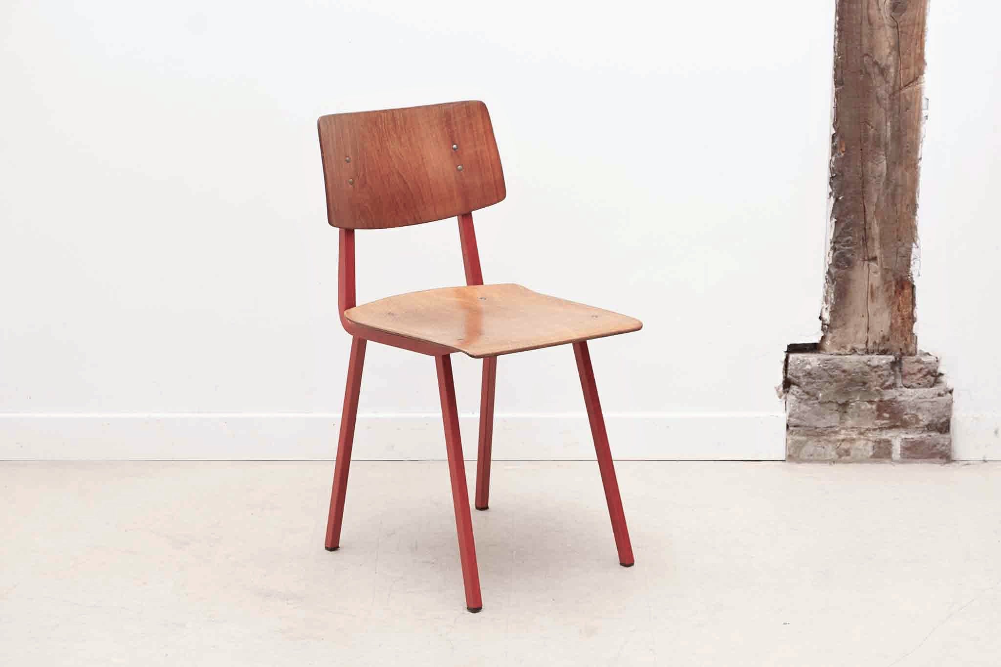 Chaise Marko Kwartet chêne et rouge