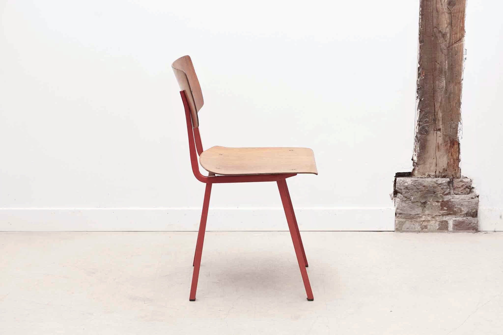 Chaise Marko Kwartet chêne et rouge