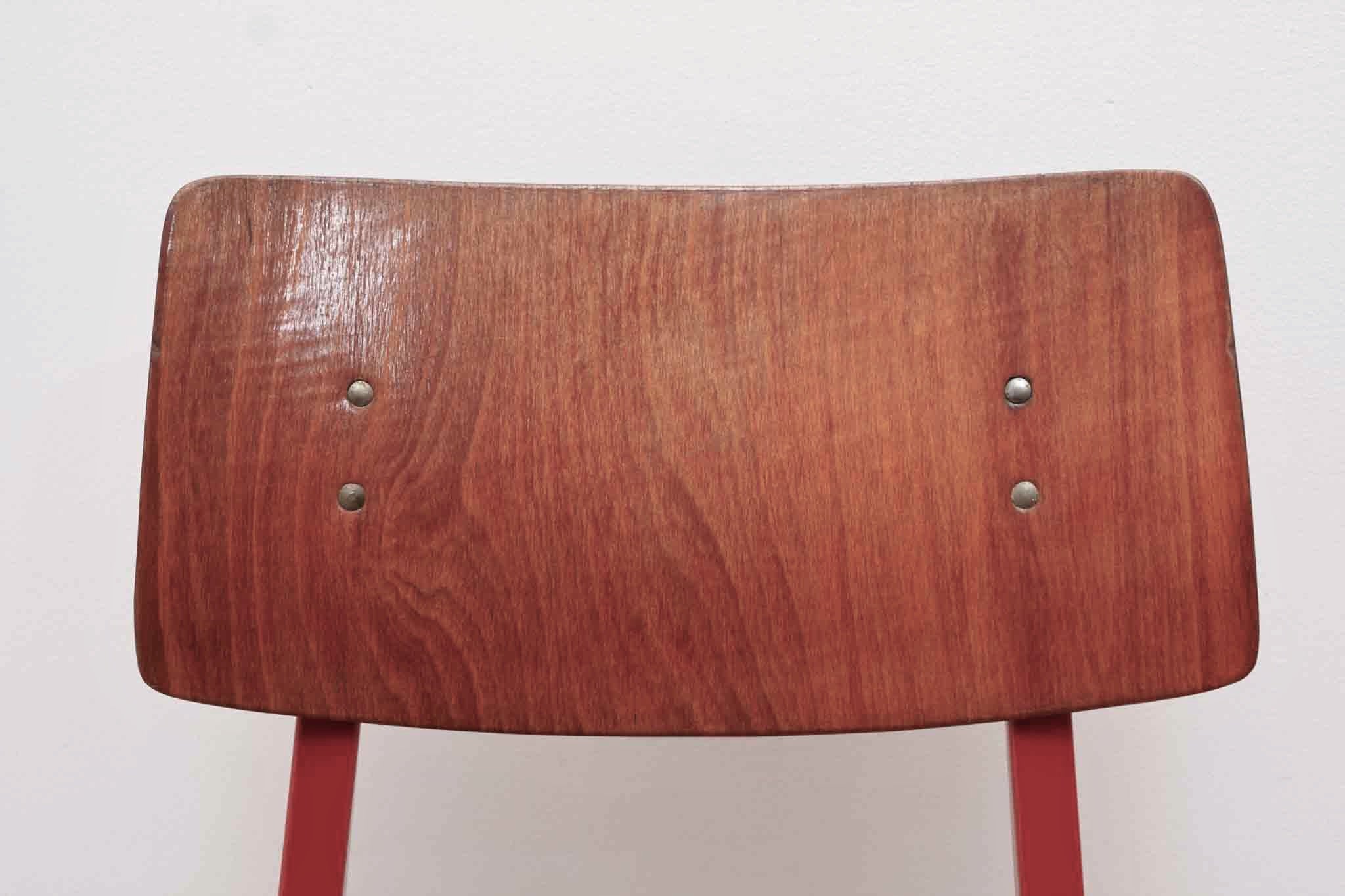 Chaise Marko Kwartet chêne et rouge