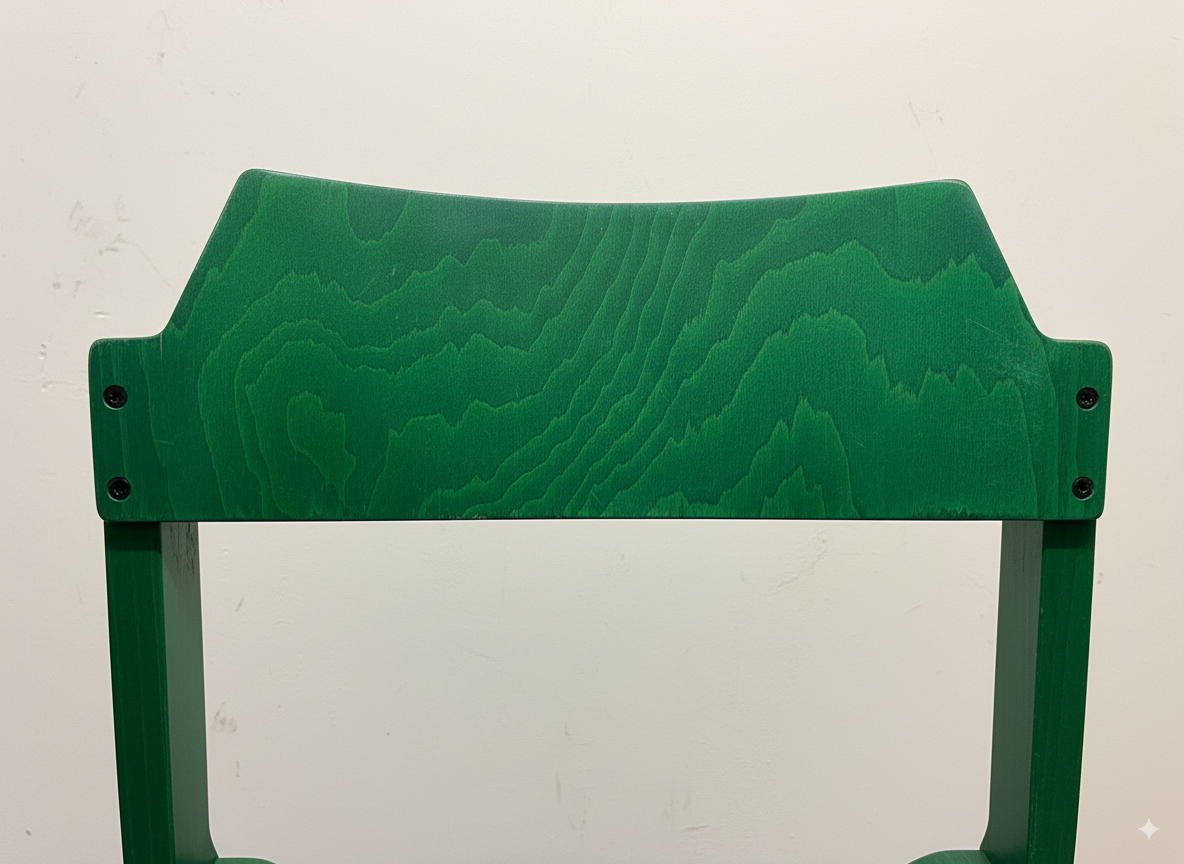 Chaise scandinave par Rainer Schell teintée verte Cartel de Belleville