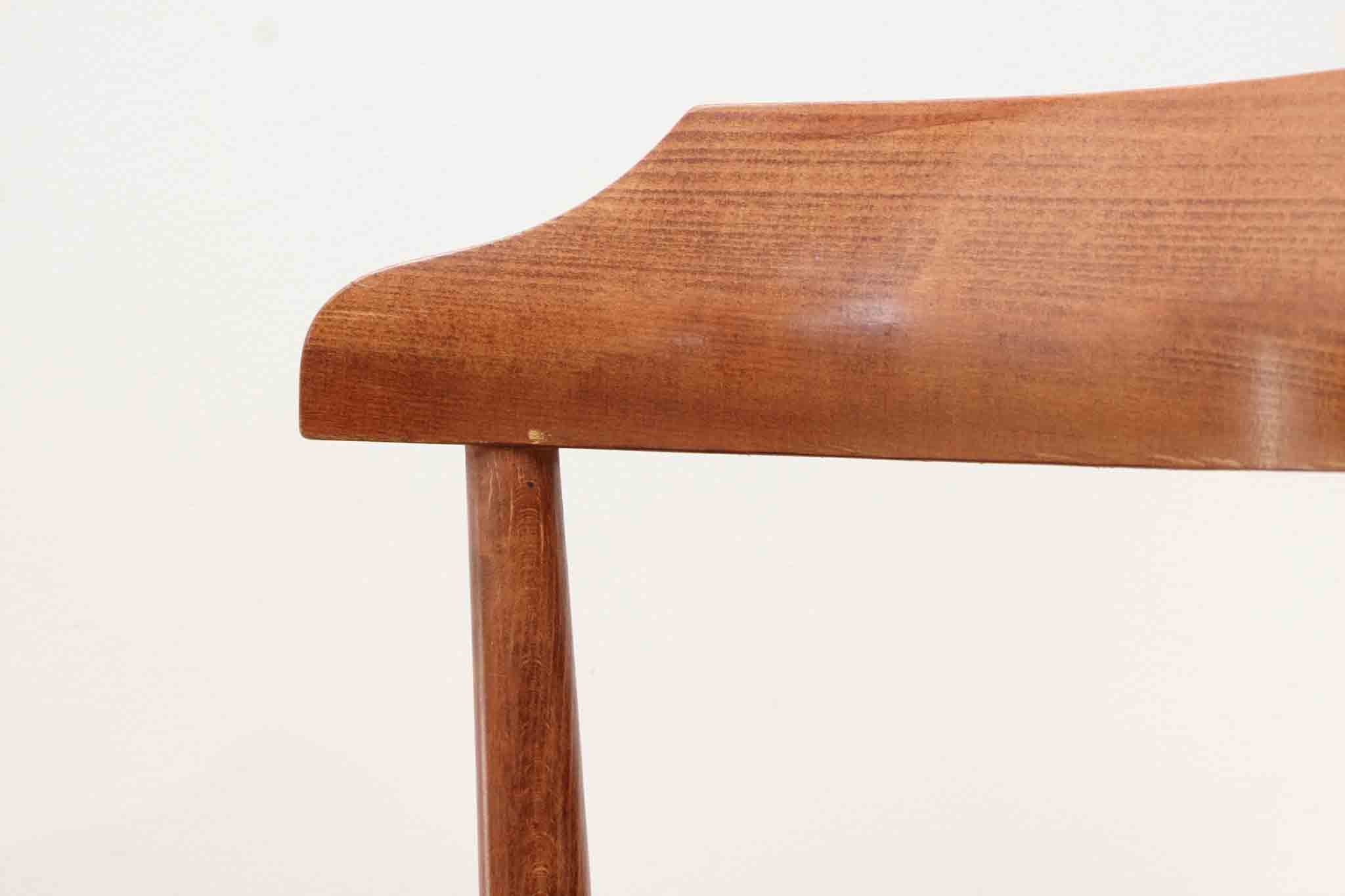 Chaise bistrot style Thonet rembourrée chêne et vert Cartel de Belleville