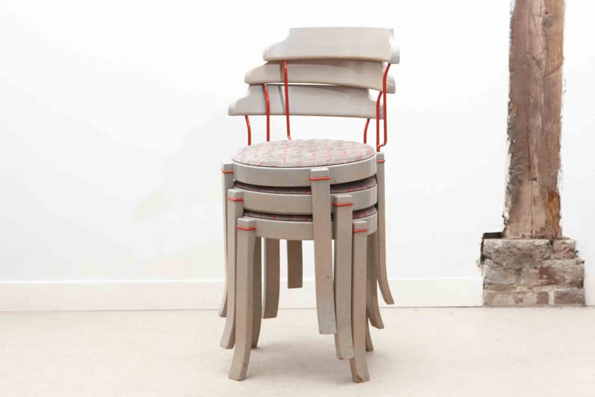 Chaise style Bruno Rey Horn tapissée