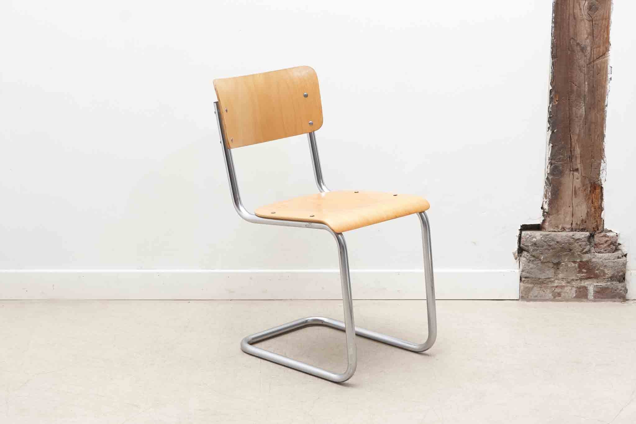 Chaise style Cesca B32 chêne et chrome Cartel de Belleville