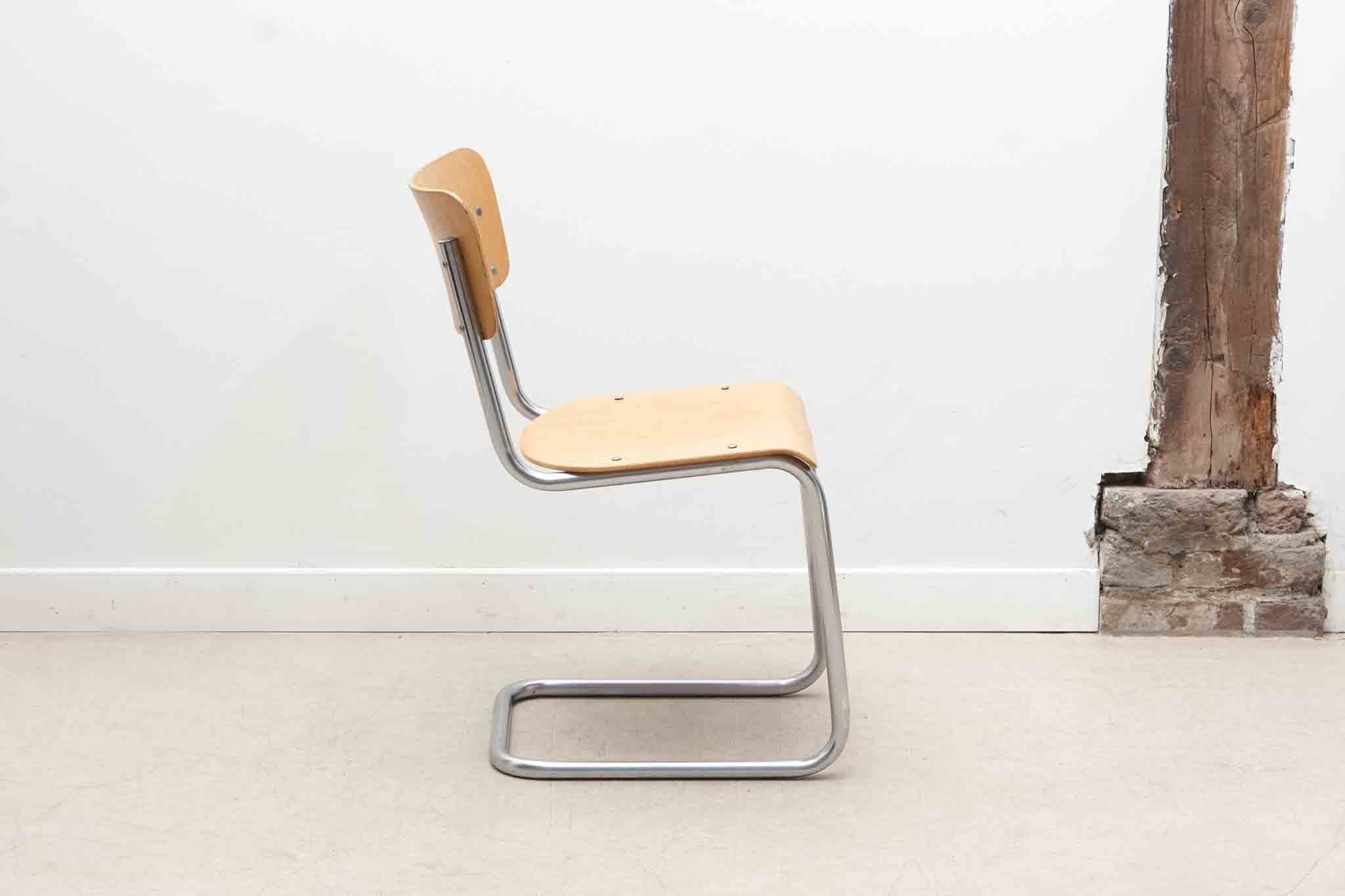 Chaise style Cesca B32 chêne et chrome Cartel de Belleville