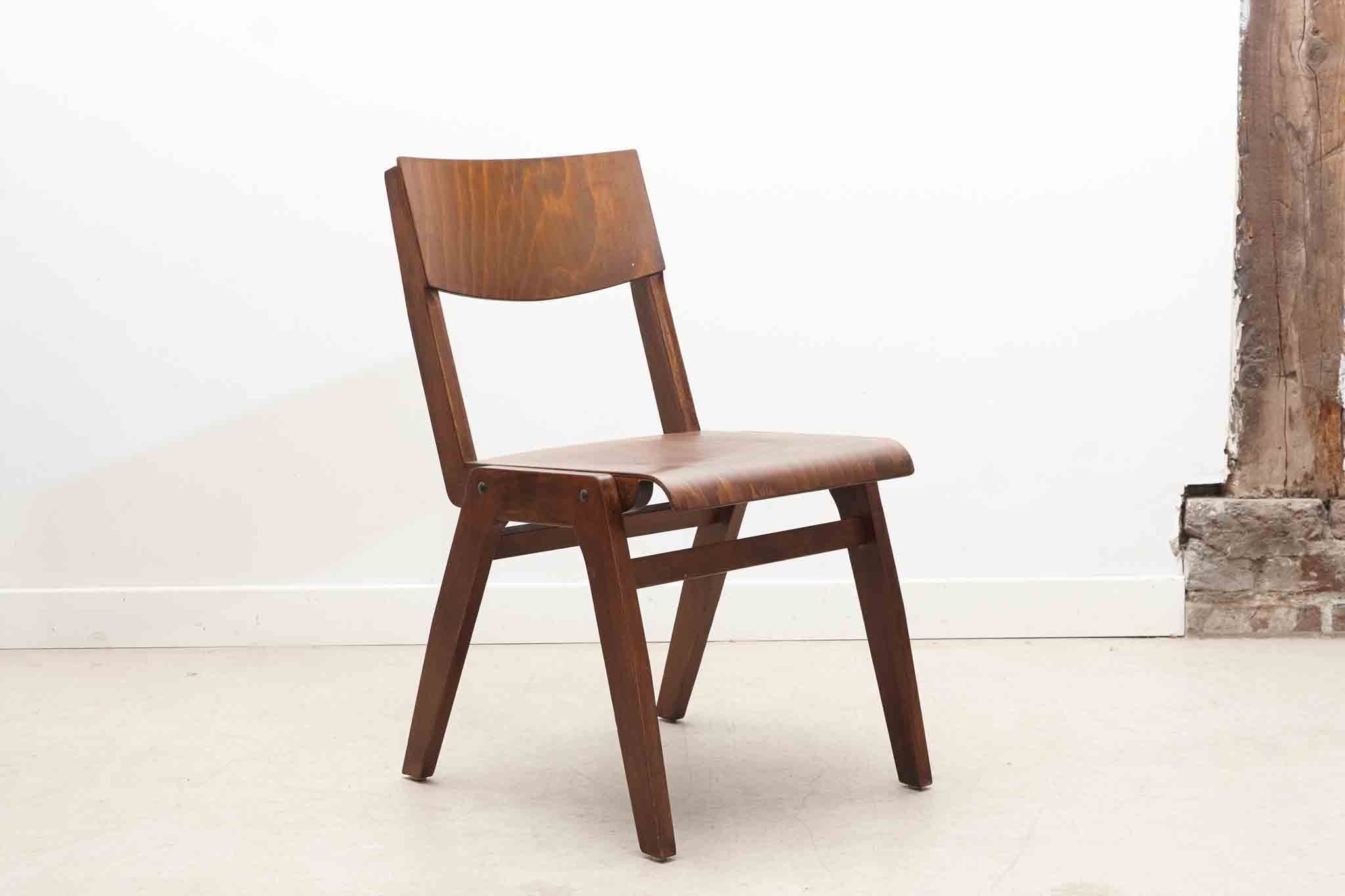 Chaise bistrot style scandinave chêne foncé