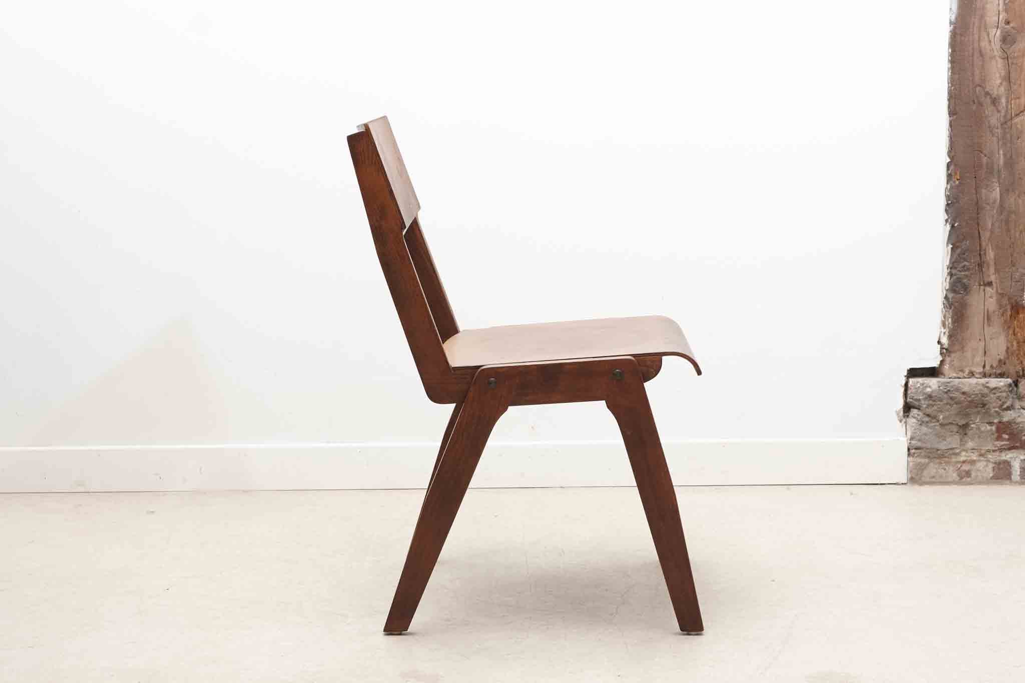 Chaise bistrot style scandinave chêne foncé Cartel de Belleville