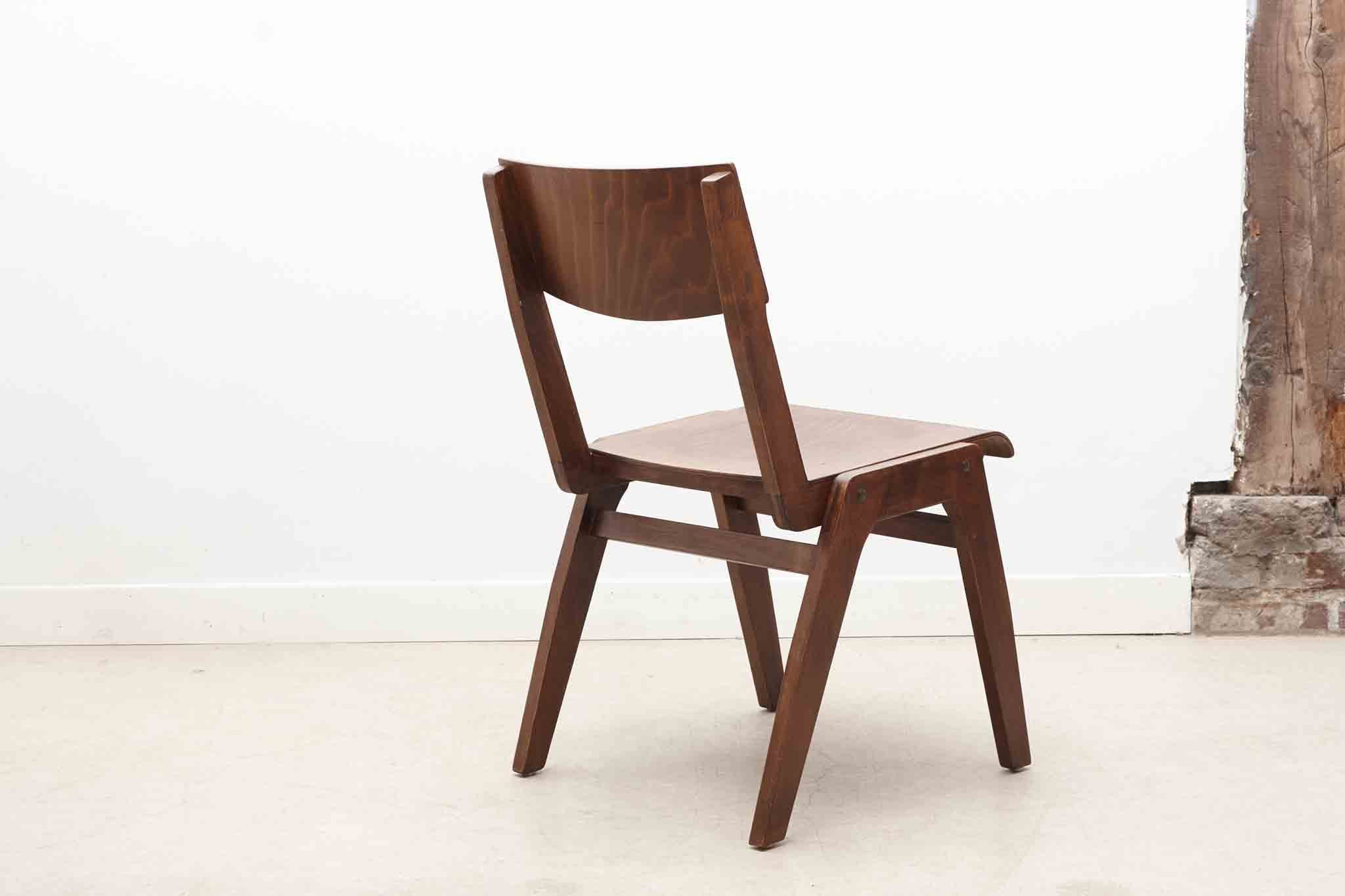 Chaise bistrot style scandinave chêne foncé