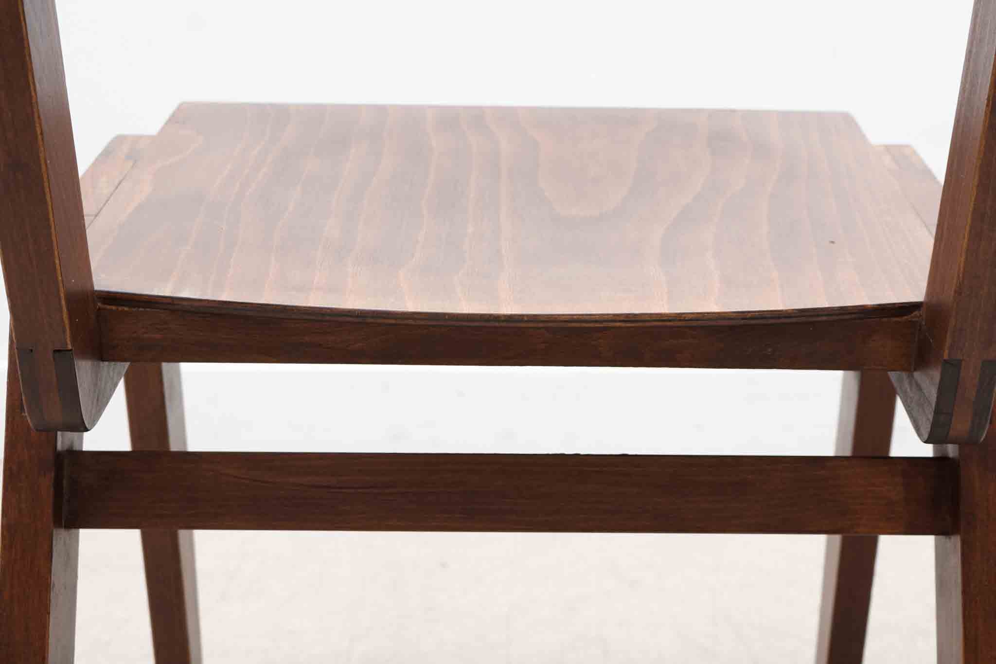 Chaise bistrot style scandinave chêne foncé