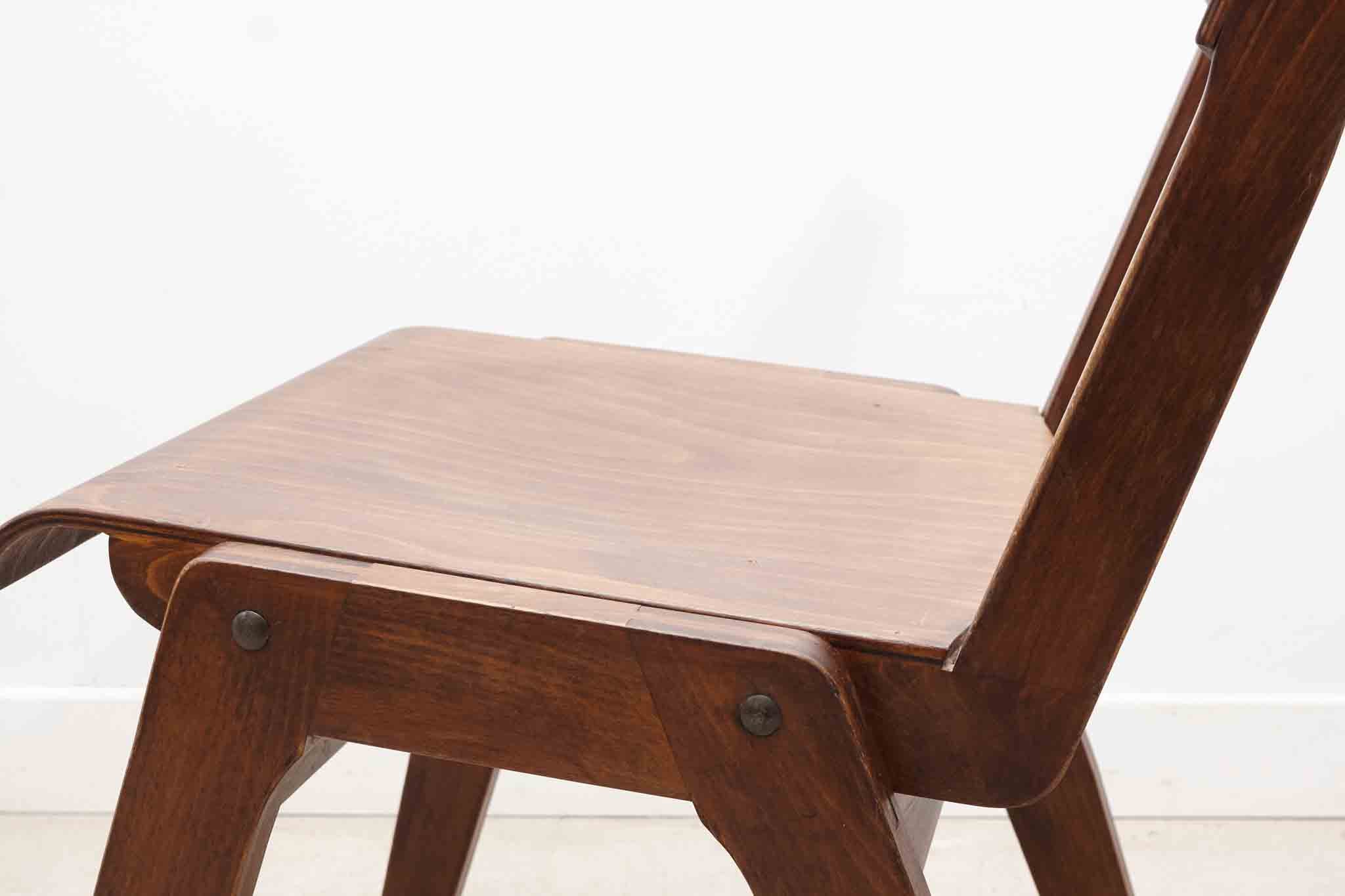 Chaise bistrot style scandinave chêne foncé