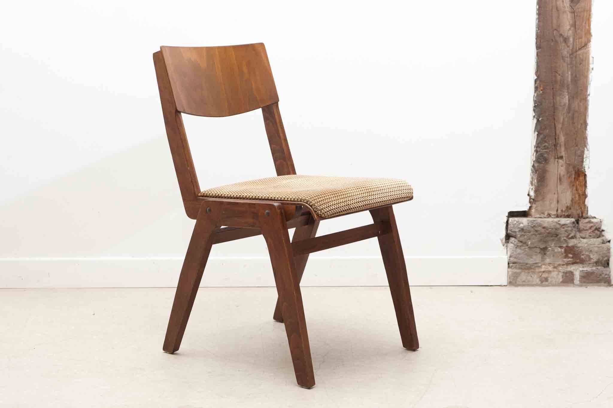 Chaise bistrot style scandinave chêne foncé