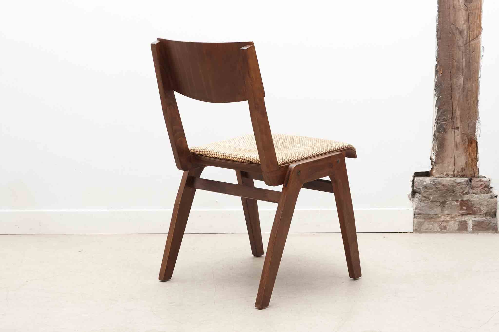 Chaise bistrot style scandinave chêne foncé