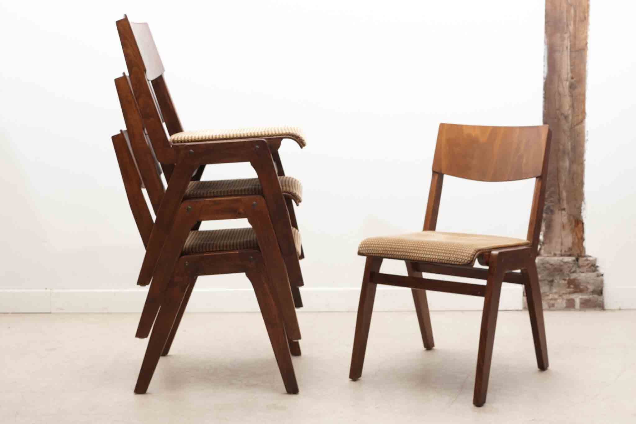 Chaise bistrot style scandinave chêne foncé Cartel de Belleville