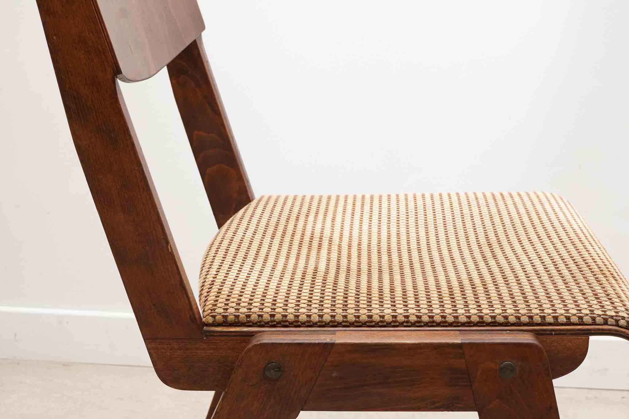 Chaise bistrot style scandinave chêne foncé