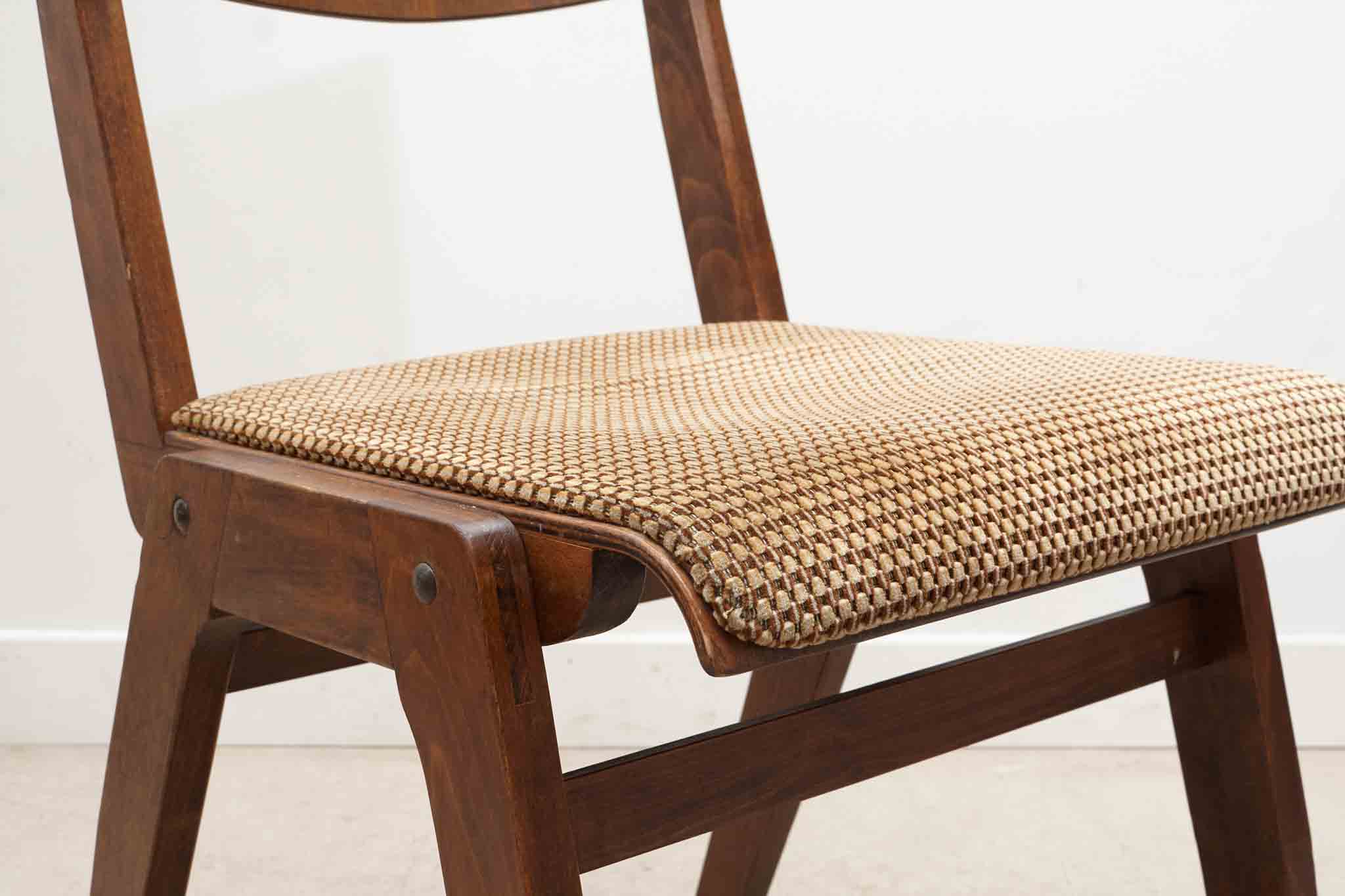 Chaise bistrot style scandinave chêne foncé
