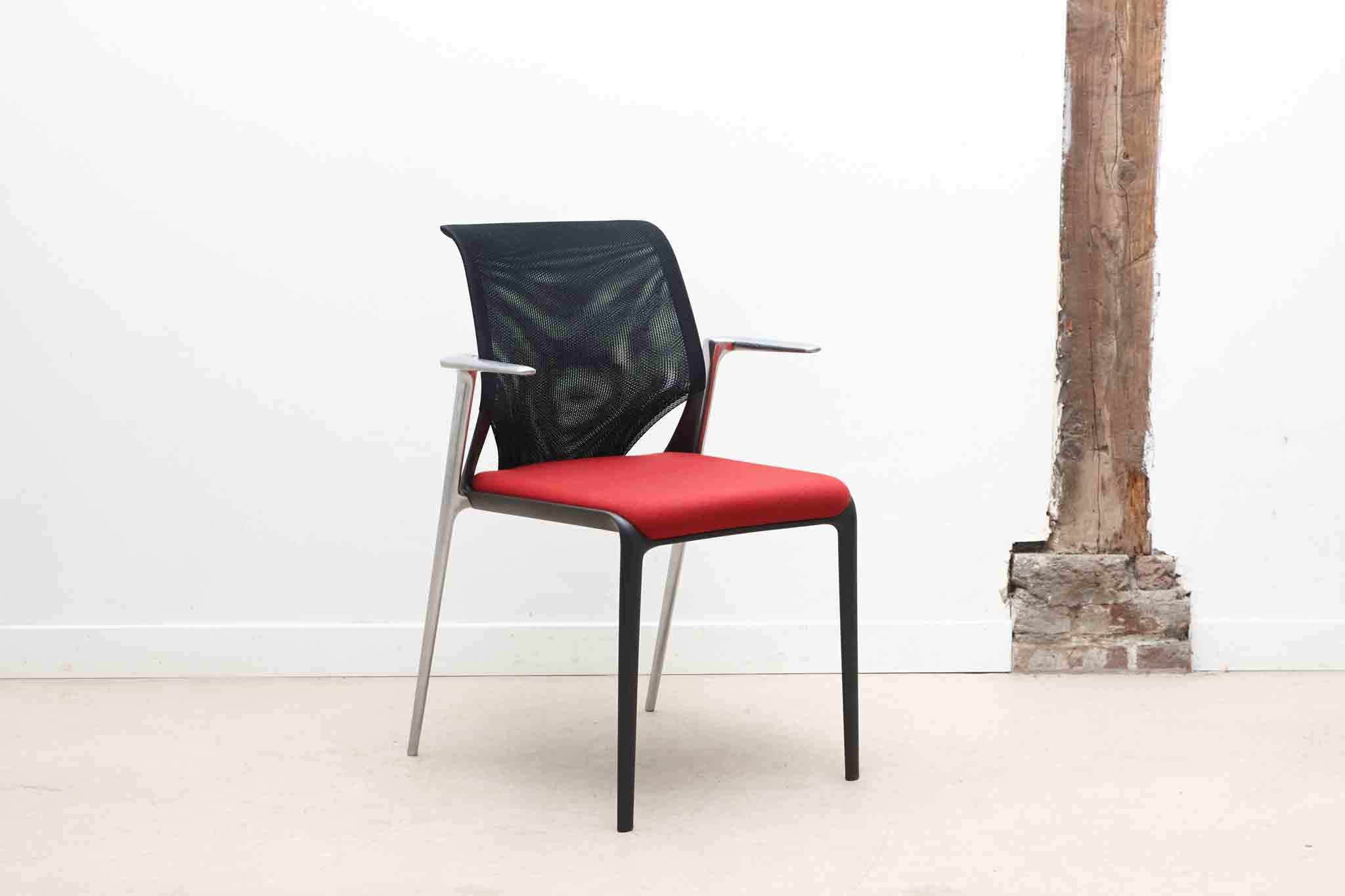 Chaise Vitra Medaslim par Alberto Meda orange / rouge et noir Cartel de Belleville