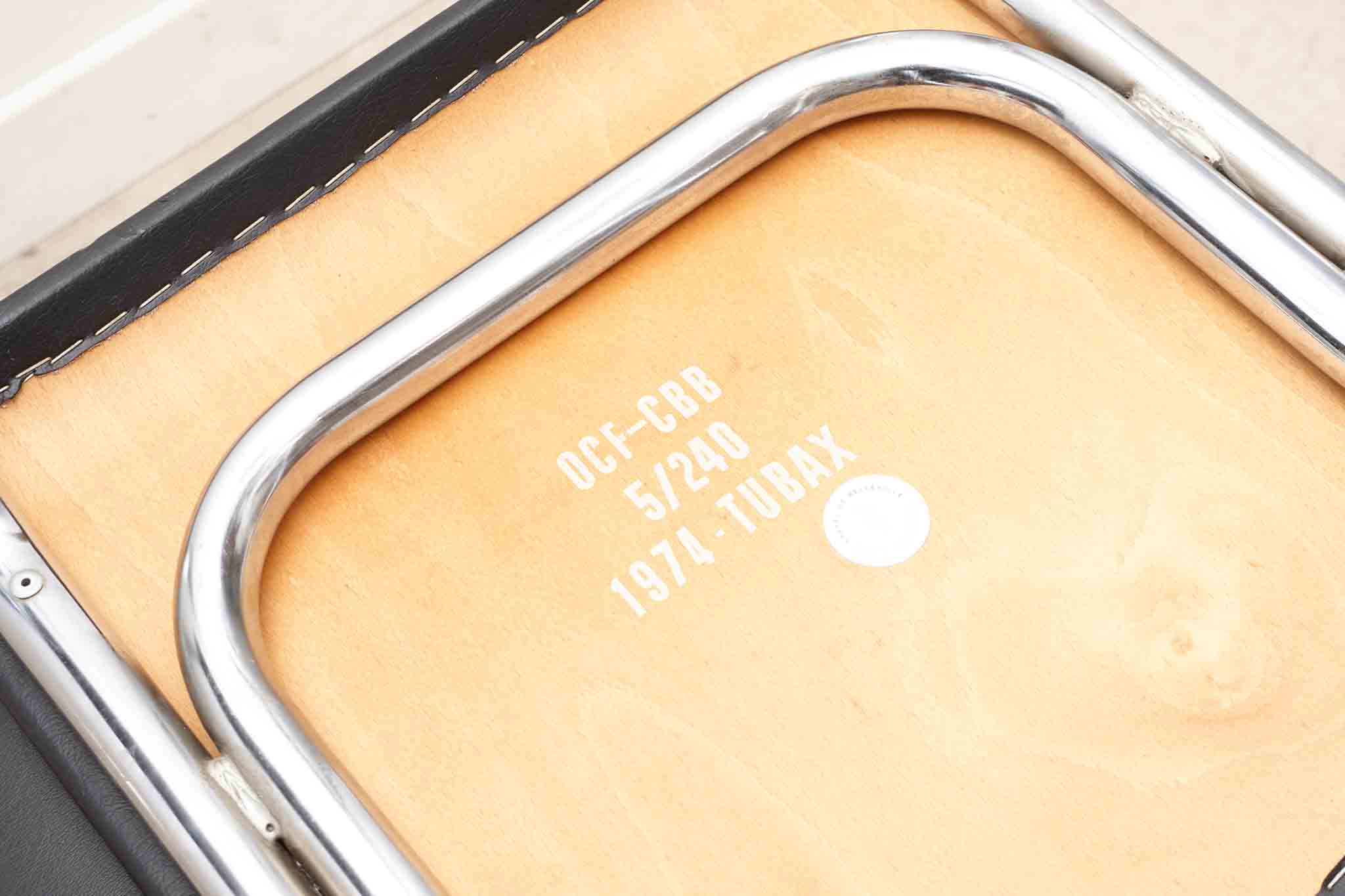 Chaise Tubax skaï noir et chrome