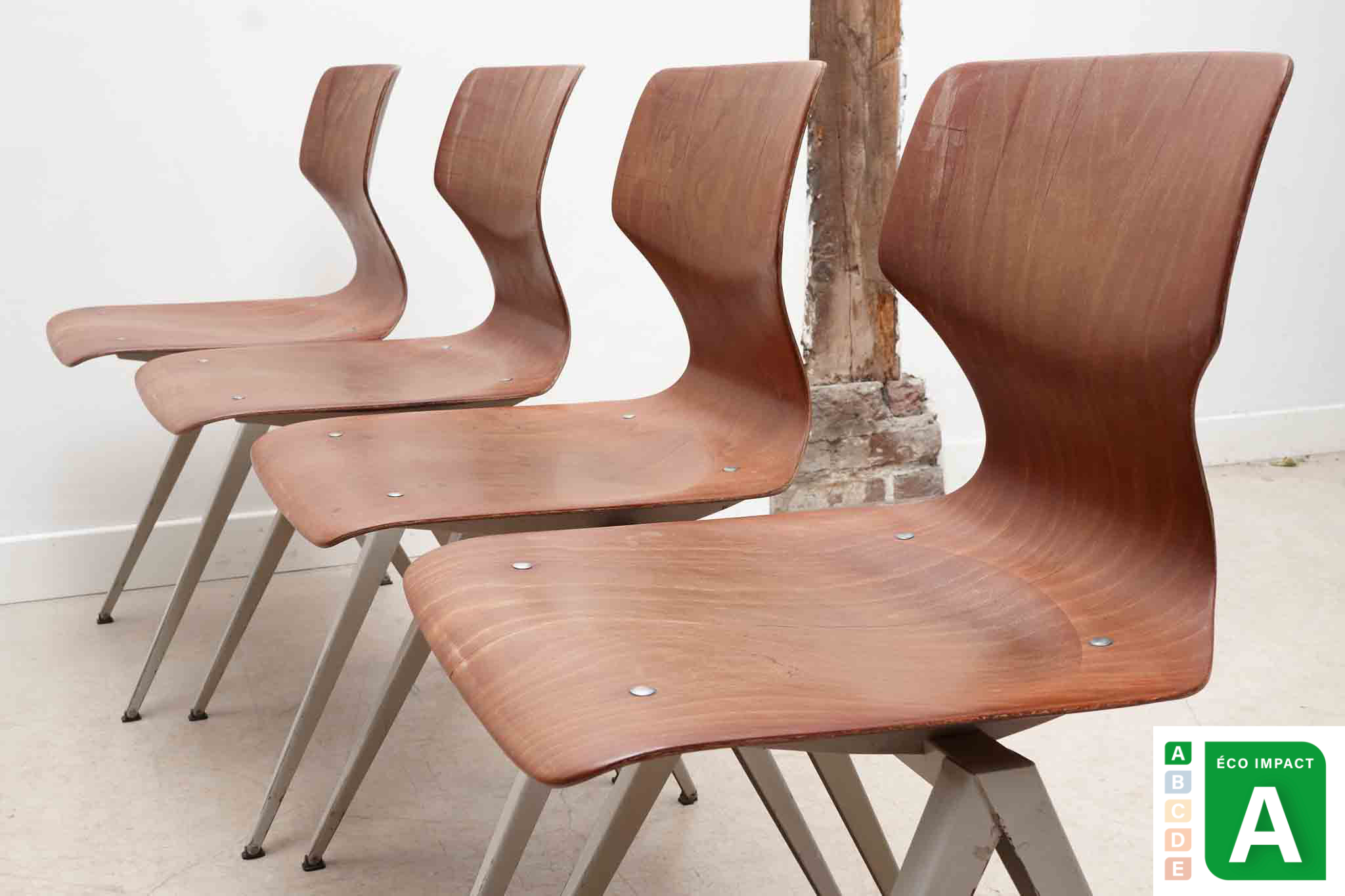 Chaise Galvanitas S19 chêne / blanc 1ère edition