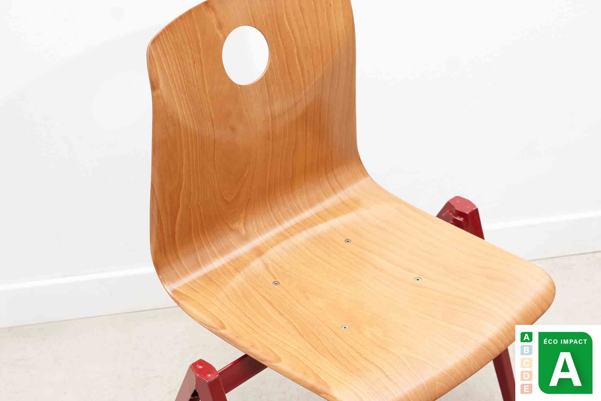 Chaise Galvanitas S22 hêtre / rouge