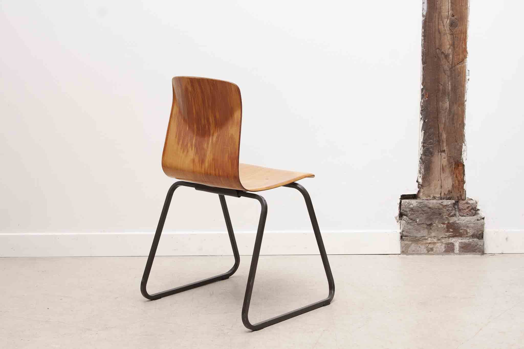 Chaise Galvanitas S23 hêtre / marron