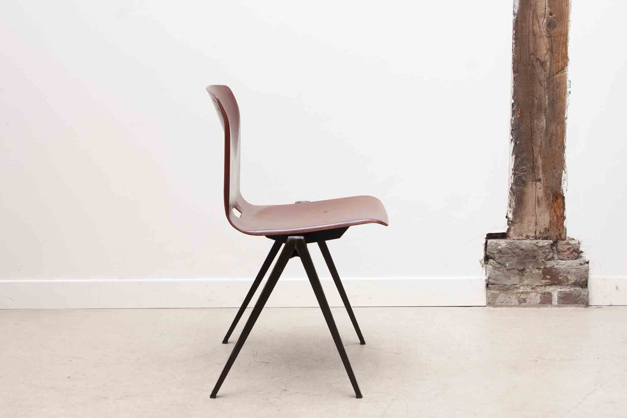 Chaise vintage Galvanitas S22 acajou et marron