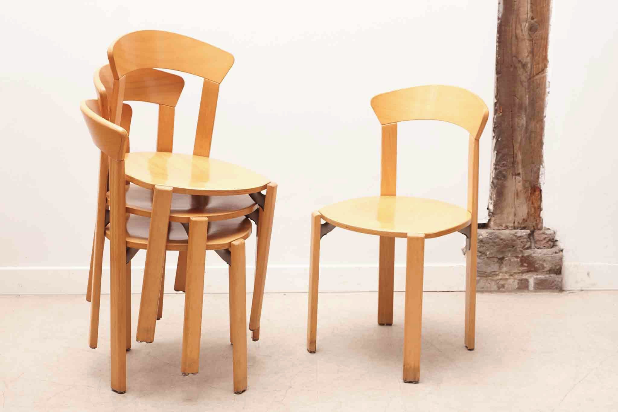 Chaise style Bruno Rey hêtre