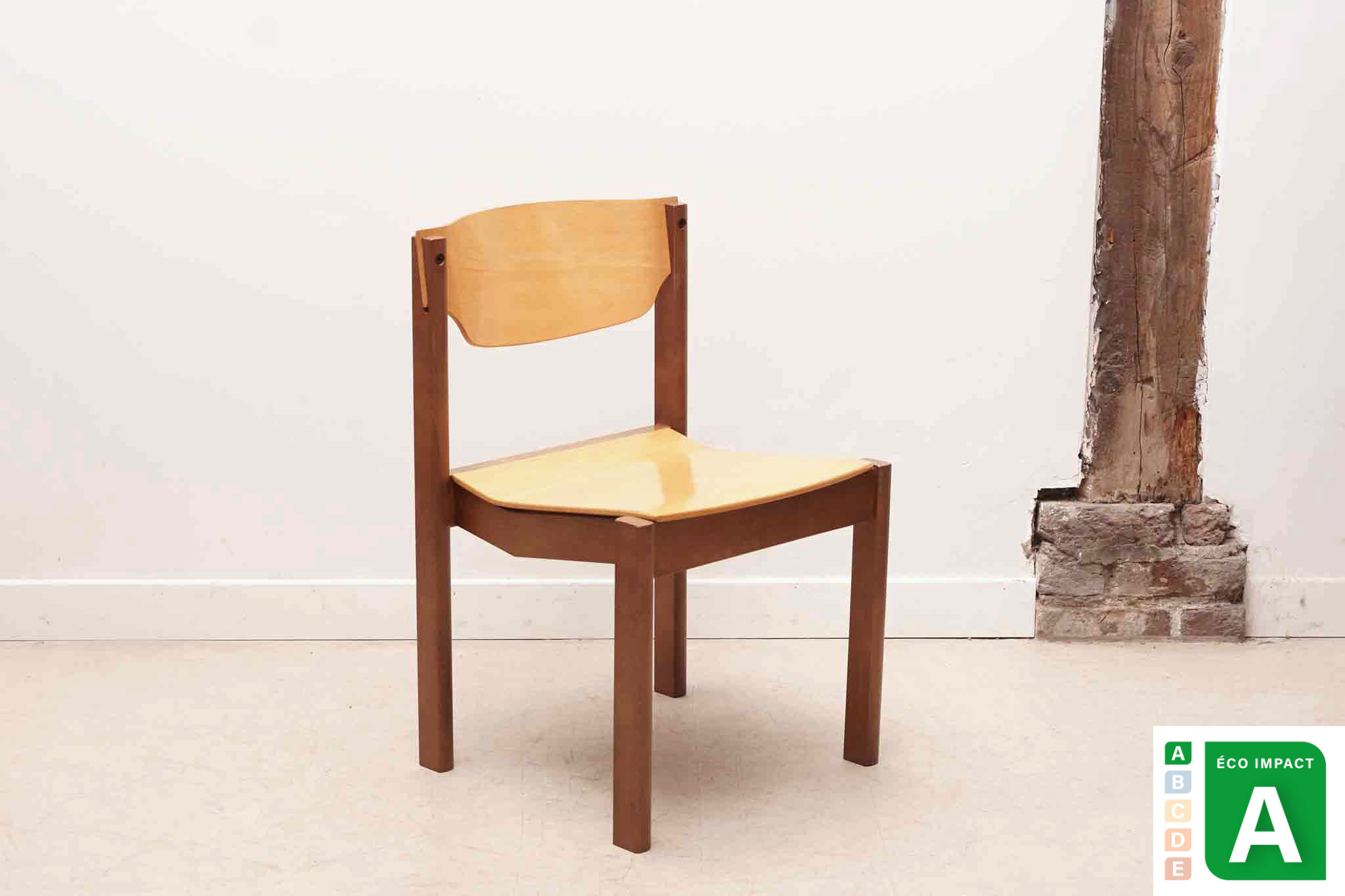 Chaise style scandinave chêne / hêtre Cartel de Belleville