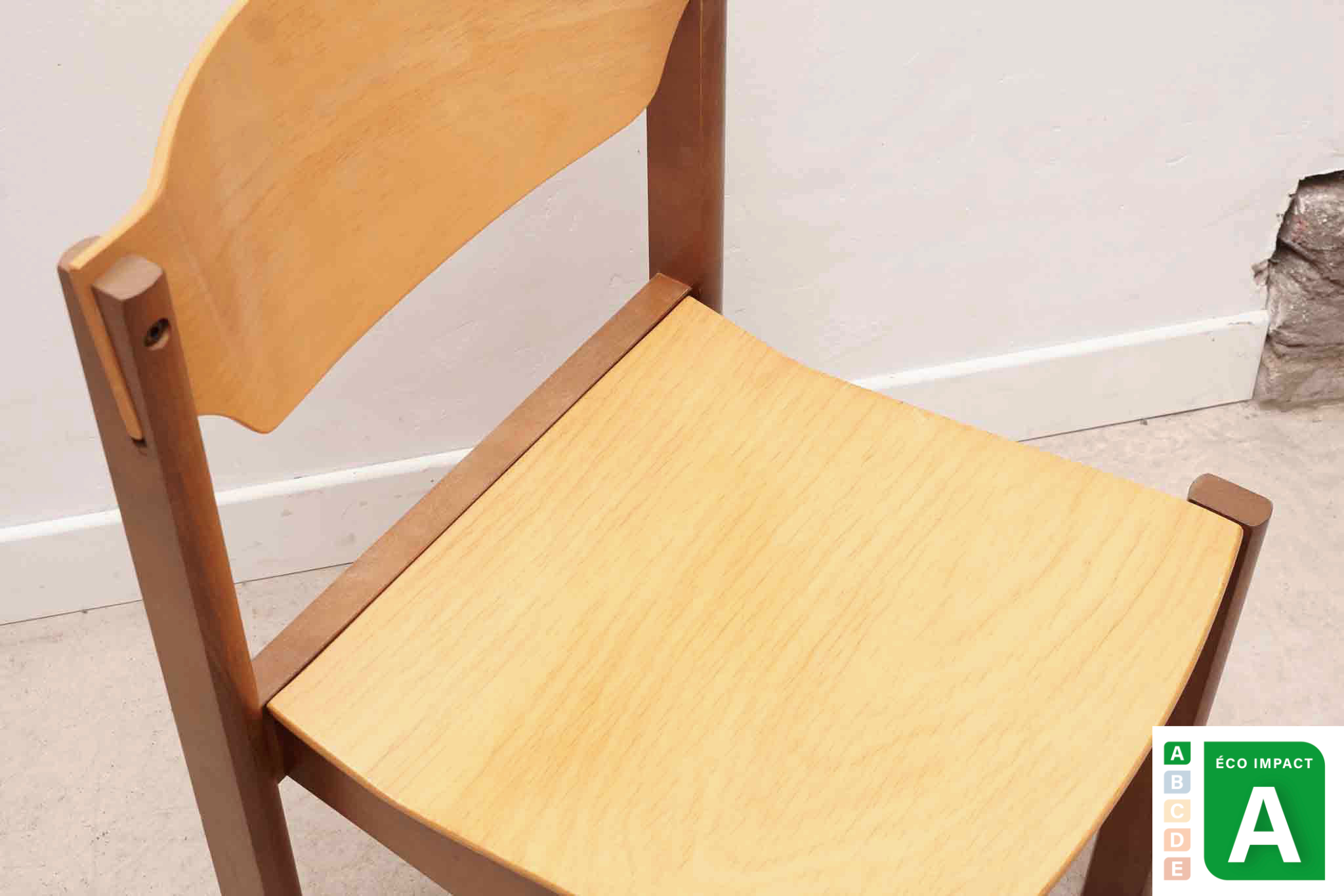 Chaise style scandinave chêne / hêtre Cartel de Belleville